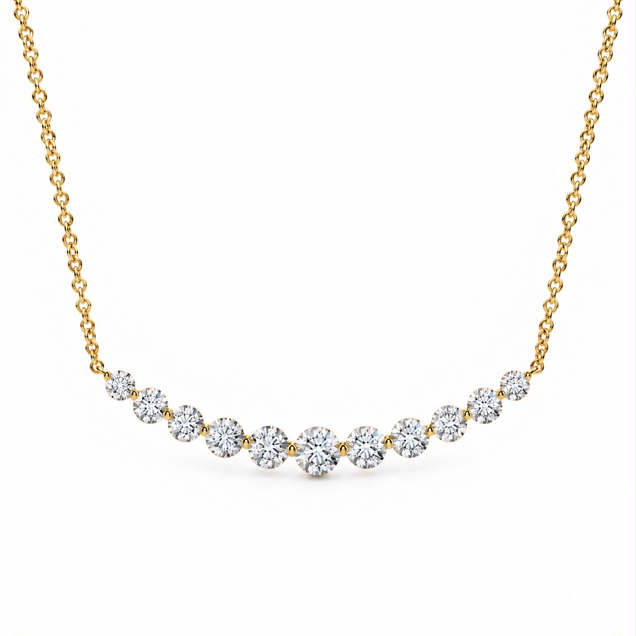 Graduated Round Diamond Necklace
