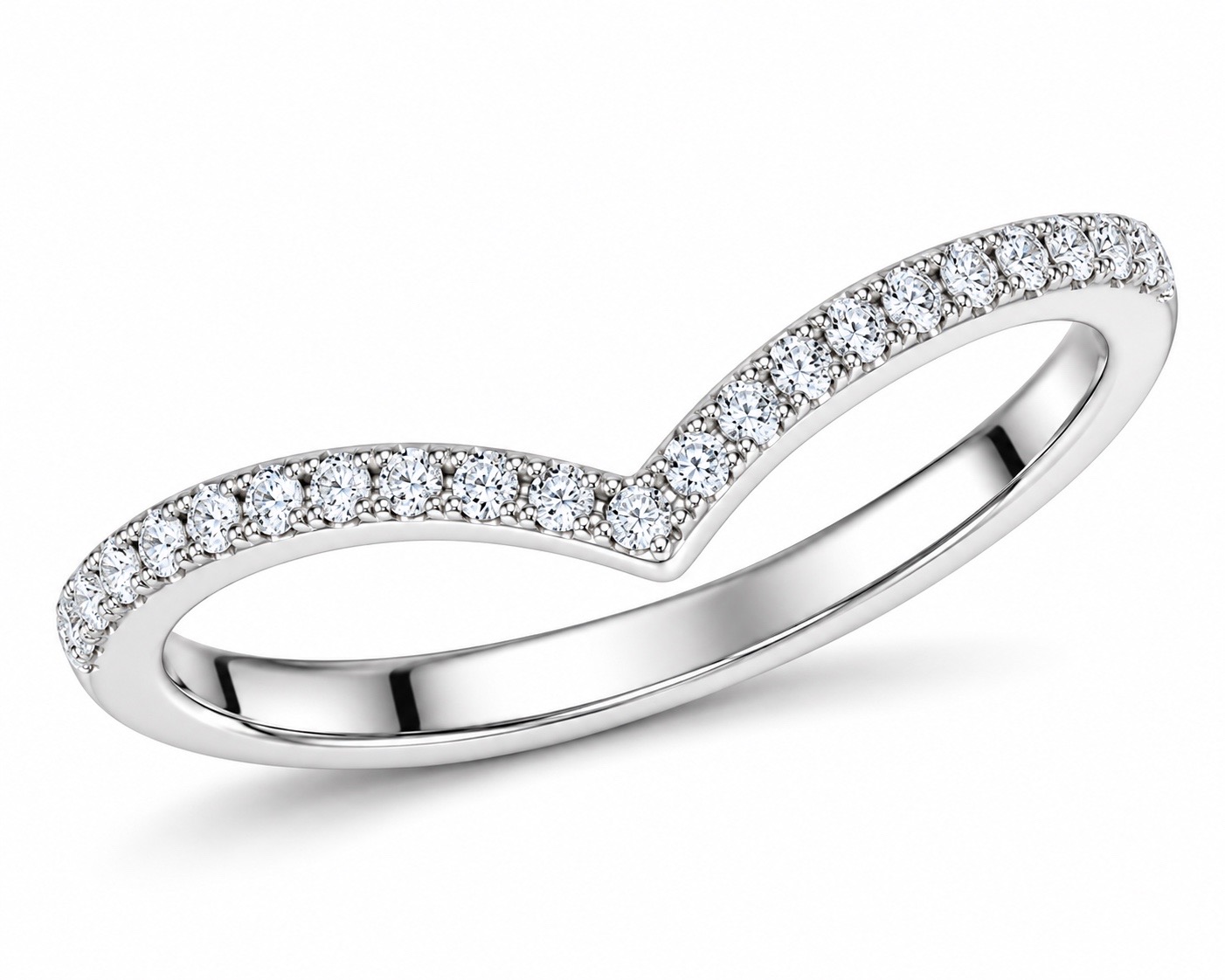 Chevron Pavé Diamond Wedding Band