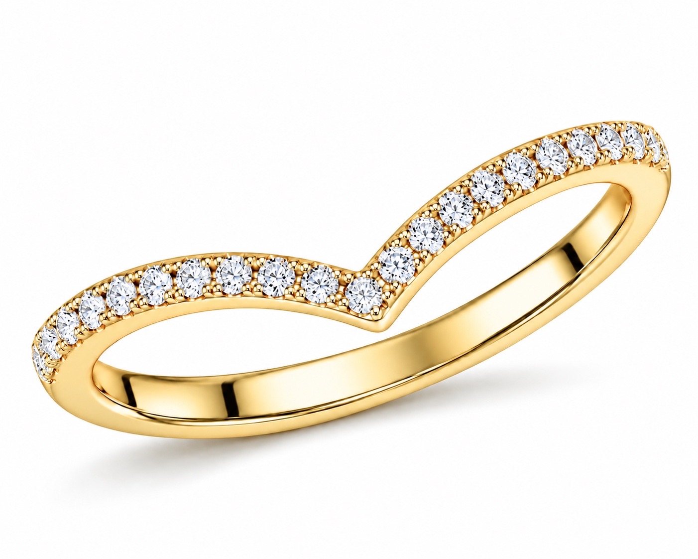 Chevron Pavé Diamond Wedding Band