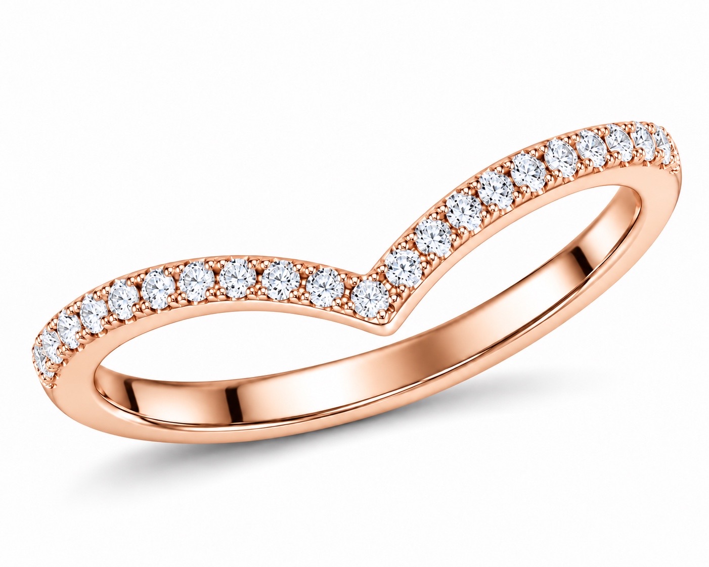 Chevron Pavé Diamond Wedding Band