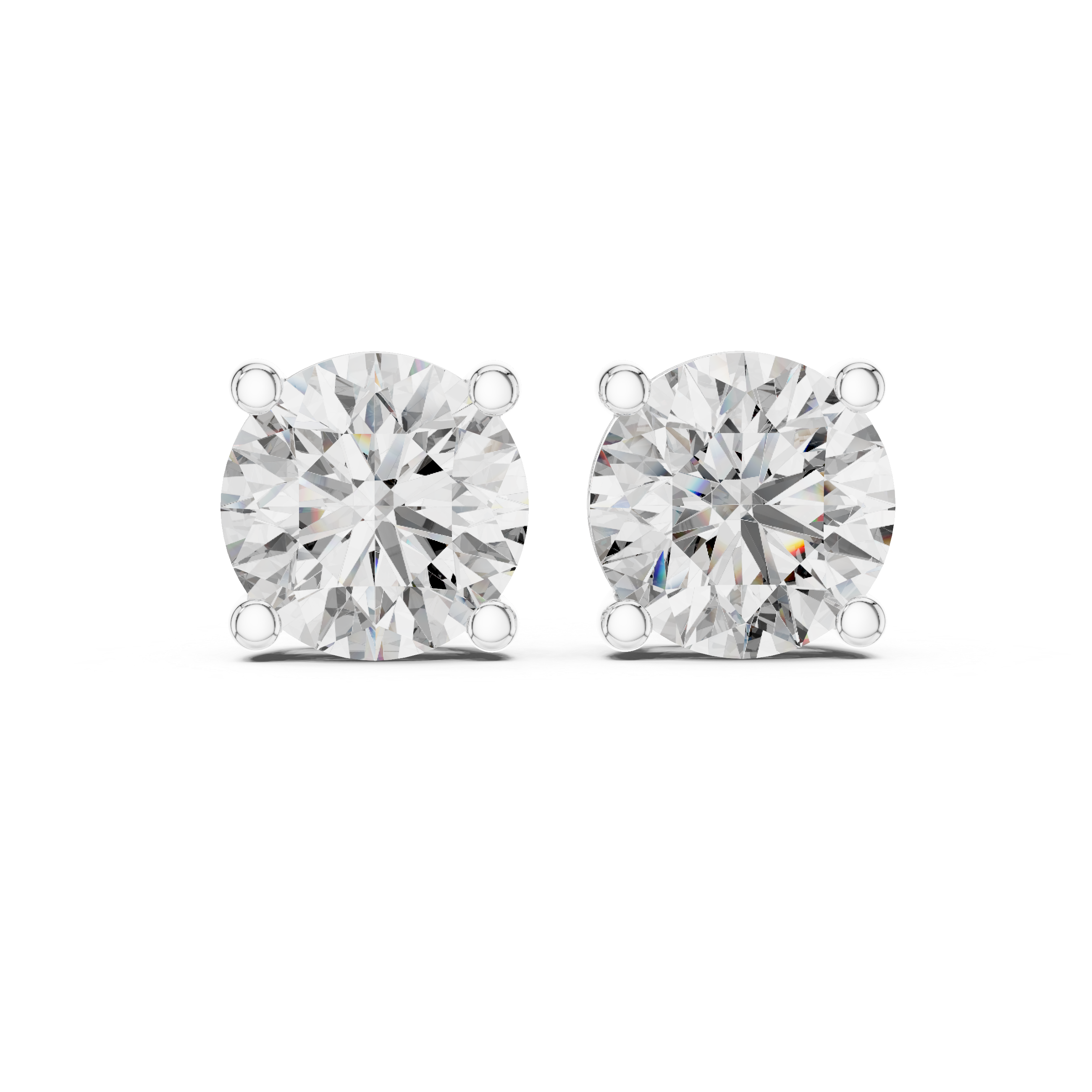 Classic Round Diamond Solitaire Stud Earrings