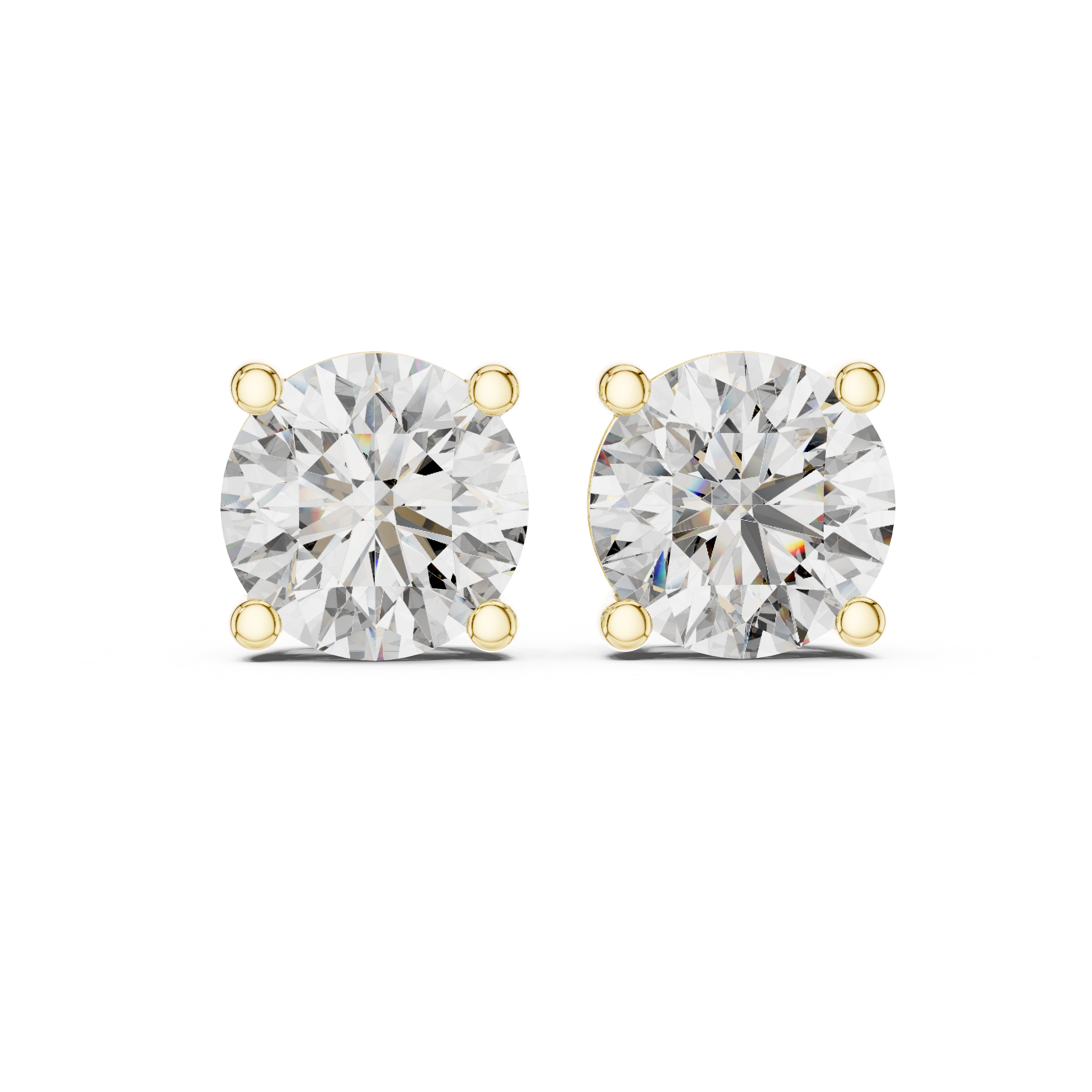 Classic Round Diamond Solitaire Stud Earrings