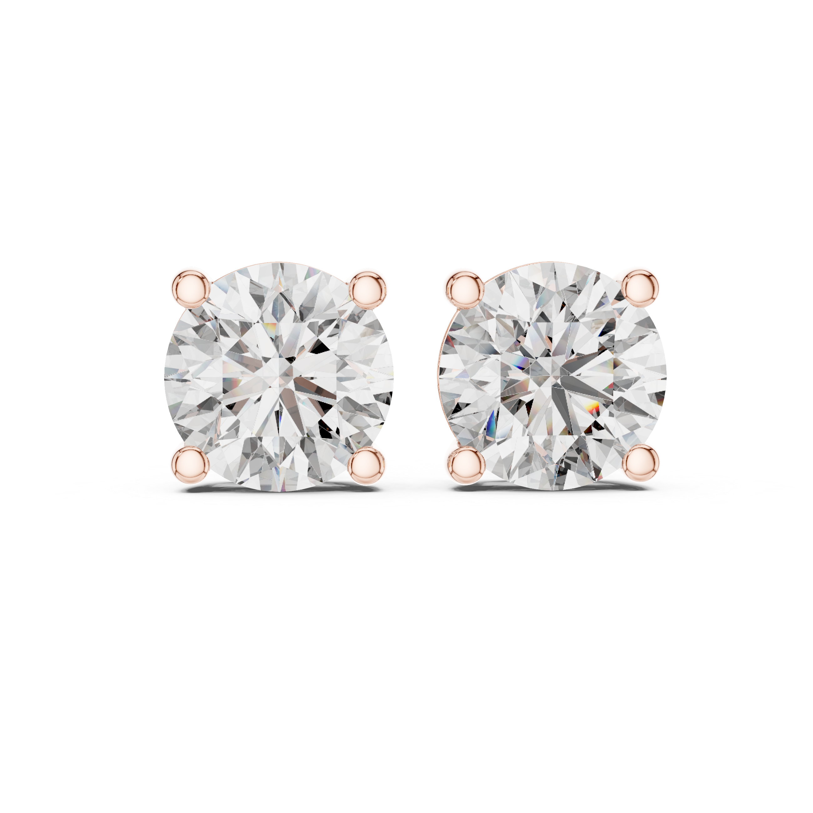 Classic Round Diamond Solitaire Stud Earrings