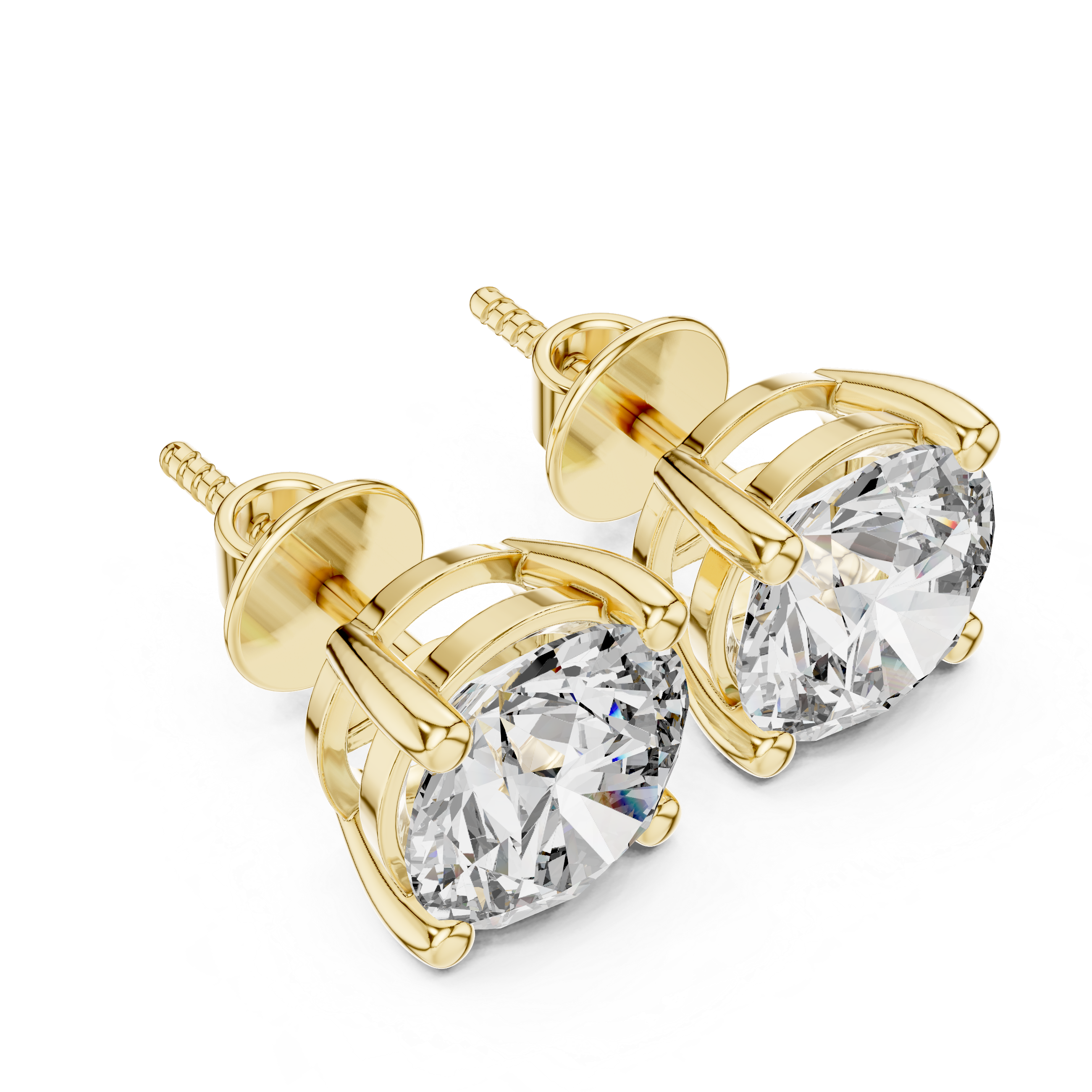 Classic Round Diamond Solitaire Stud Earrings