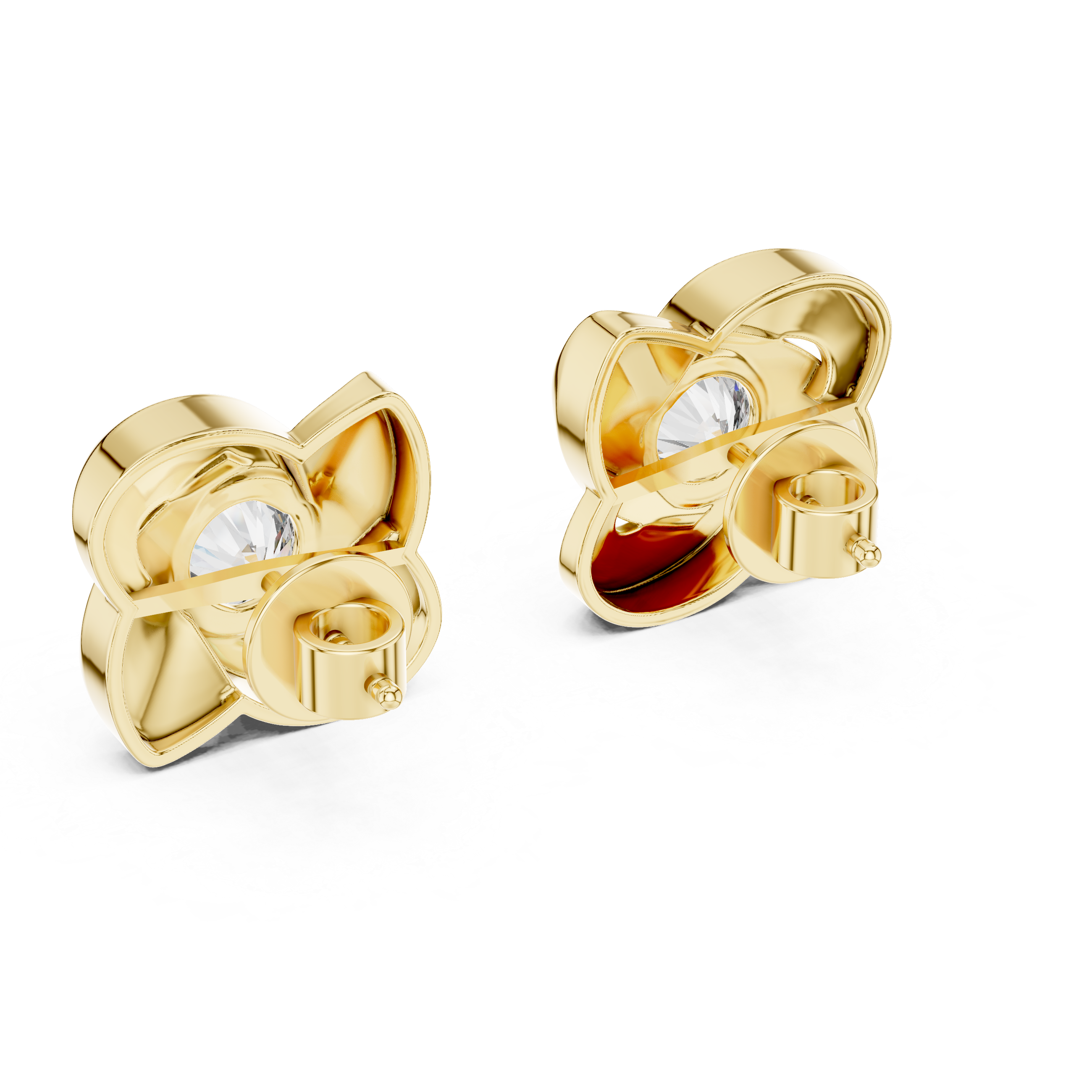 Petal Swirl Diamond Stud Earrings