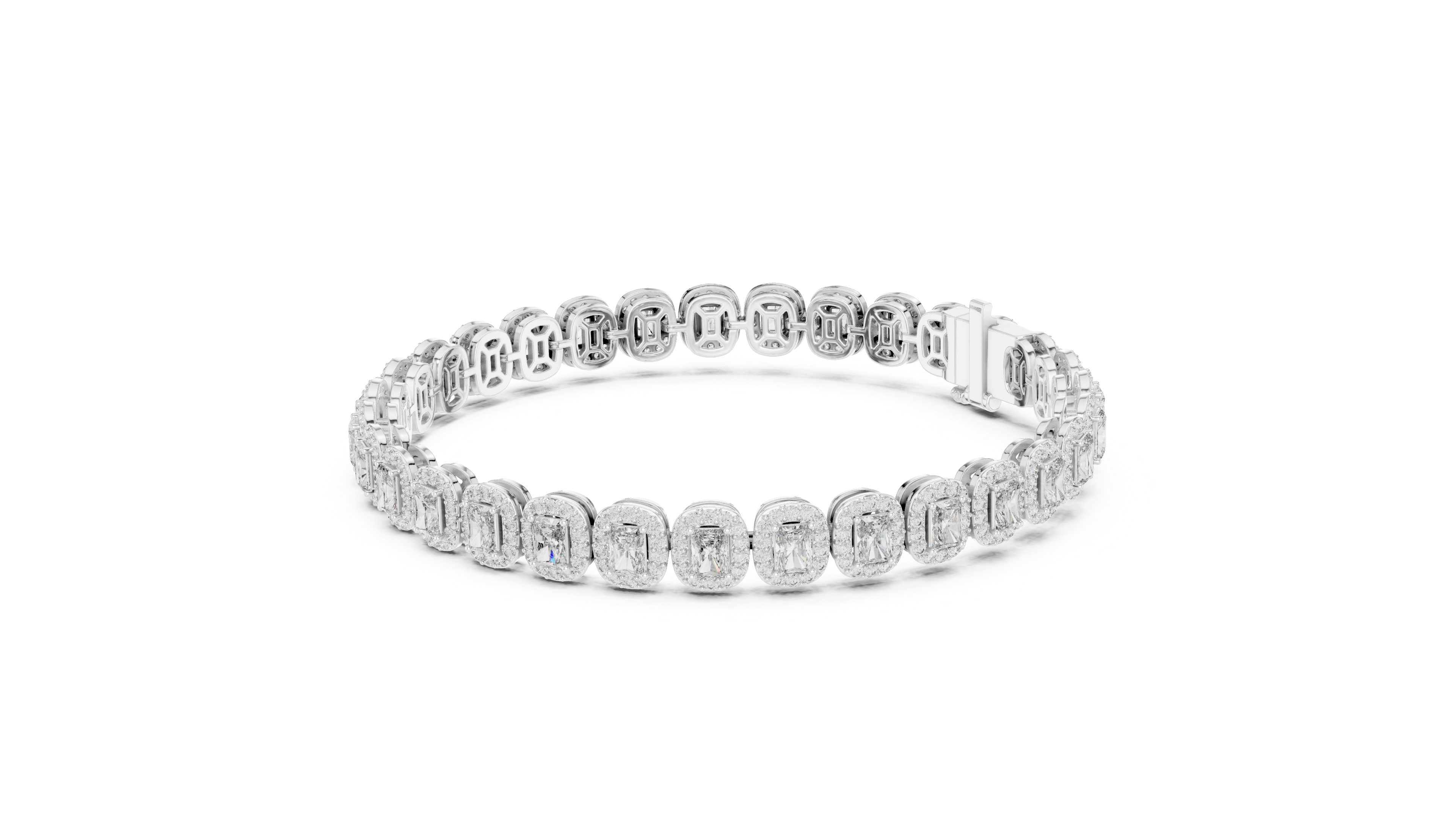 TESHA Aurelia Radiant Halo Diamond Tennis Bracelet