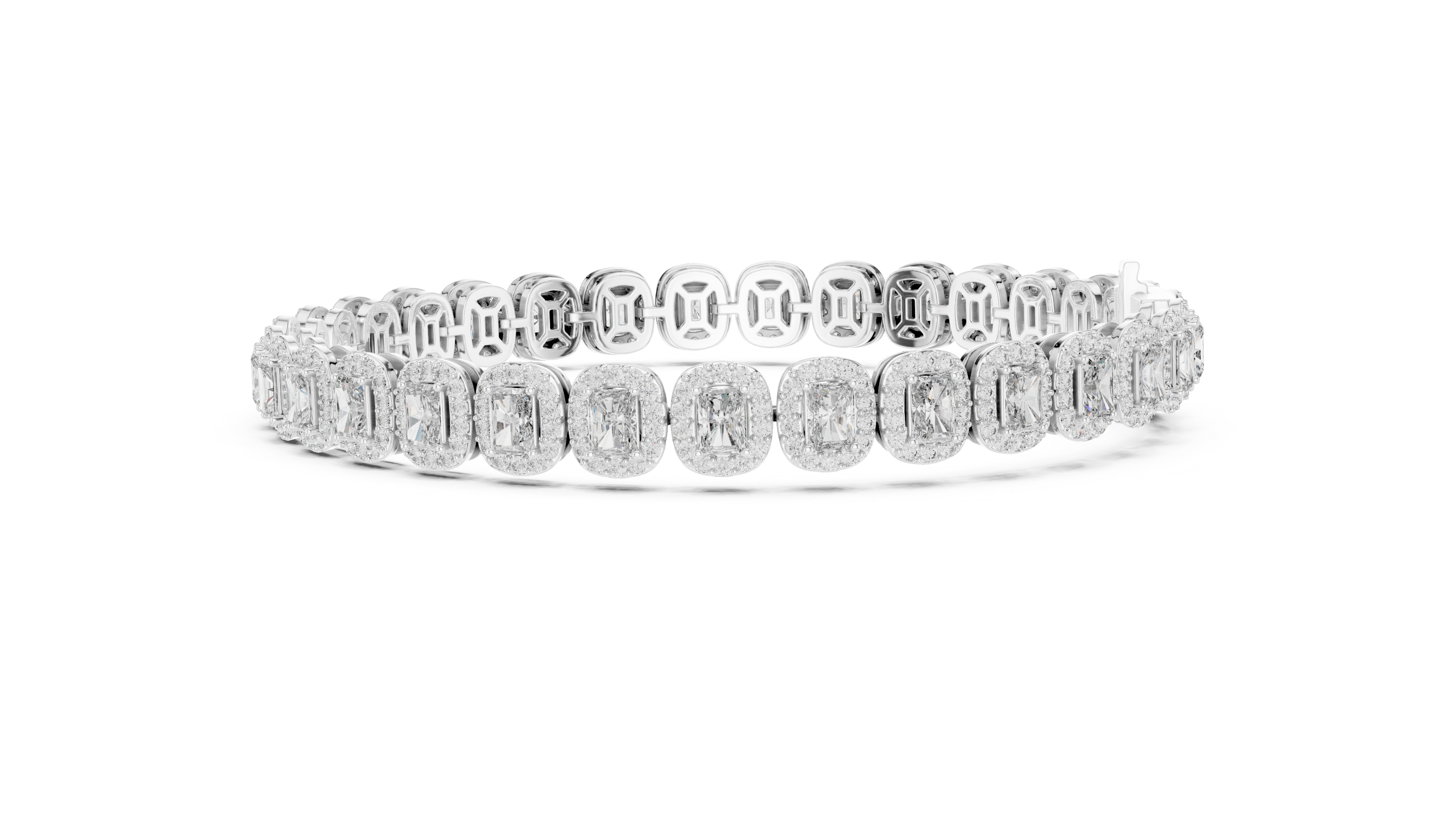 TESHA Aurelia Radiant Halo Diamond Tennis Bracelet