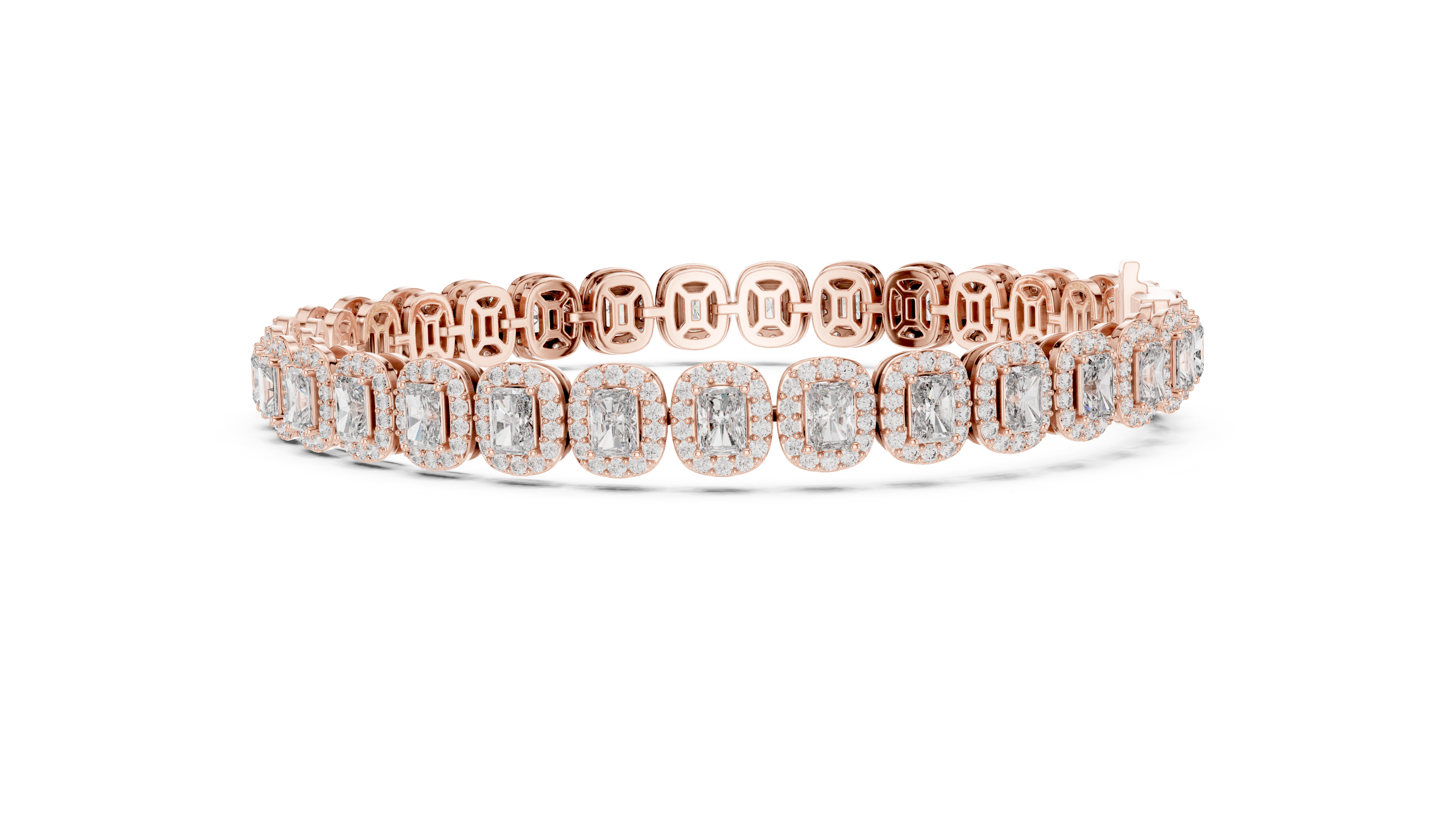 TESHA Aurelia Radiant Halo Diamond Tennis Bracelet