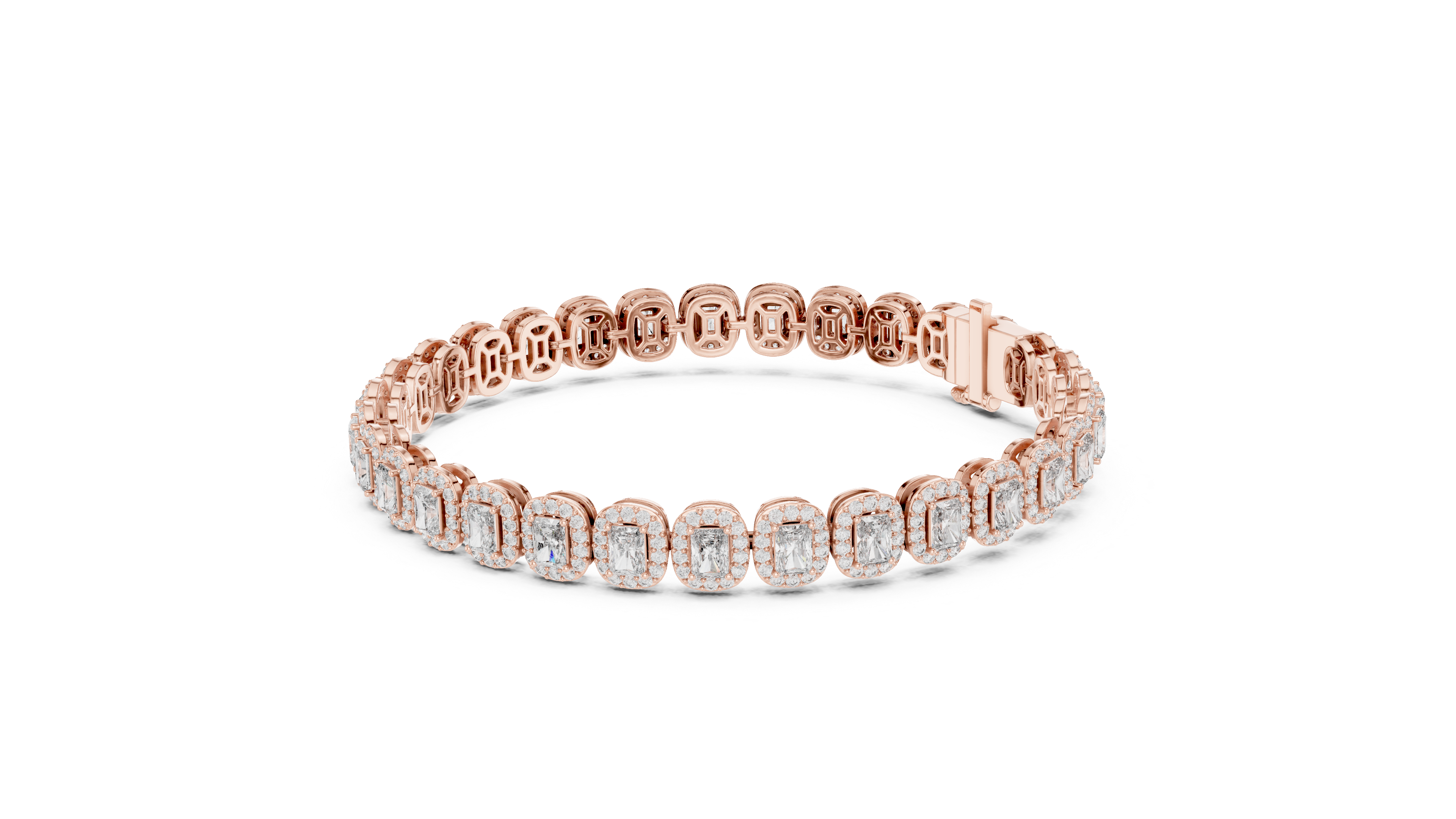 TESHA Aurelia Radiant Halo Diamond Tennis Bracelet