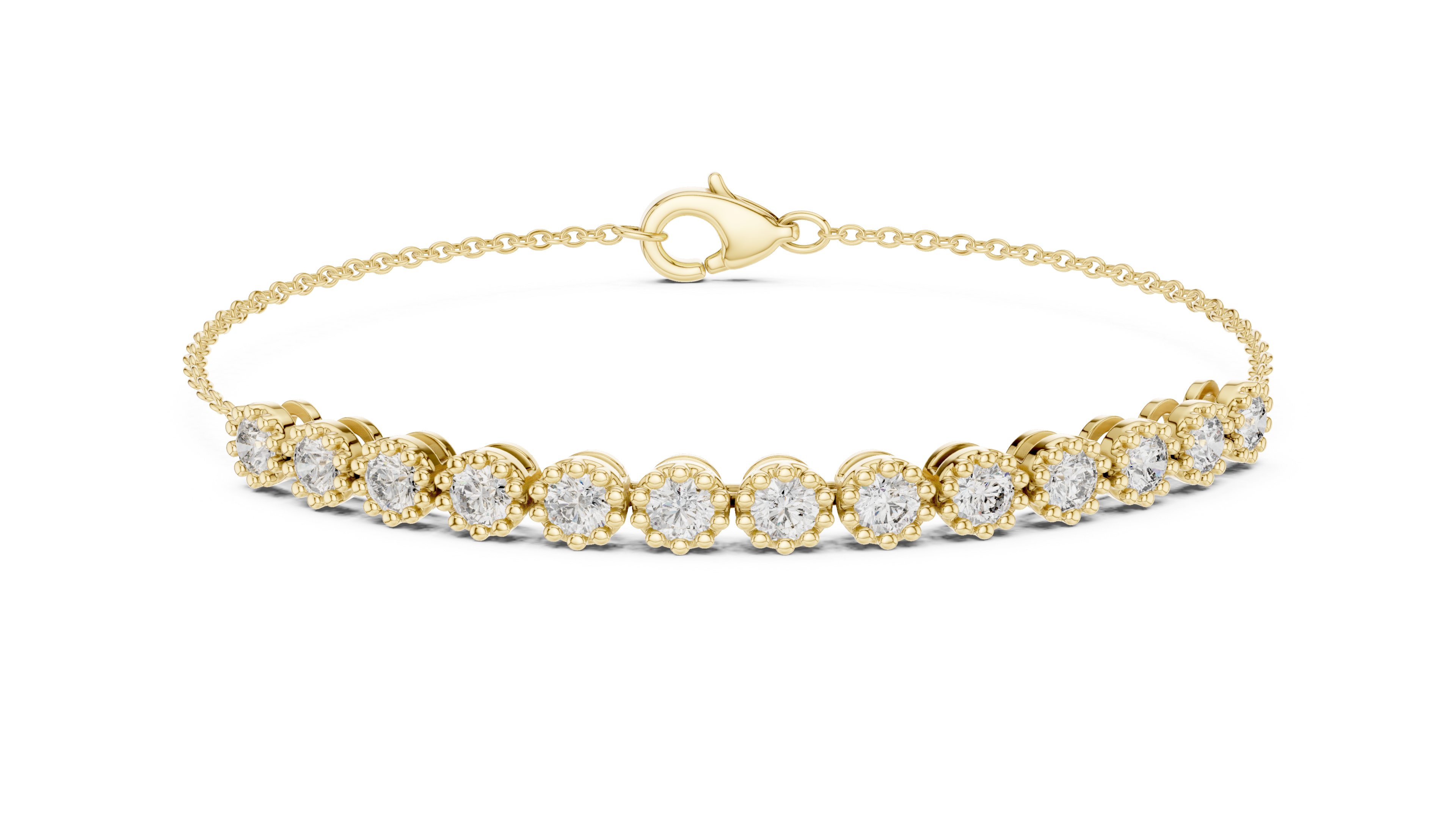 Round Diamond Line Chain Bracelet