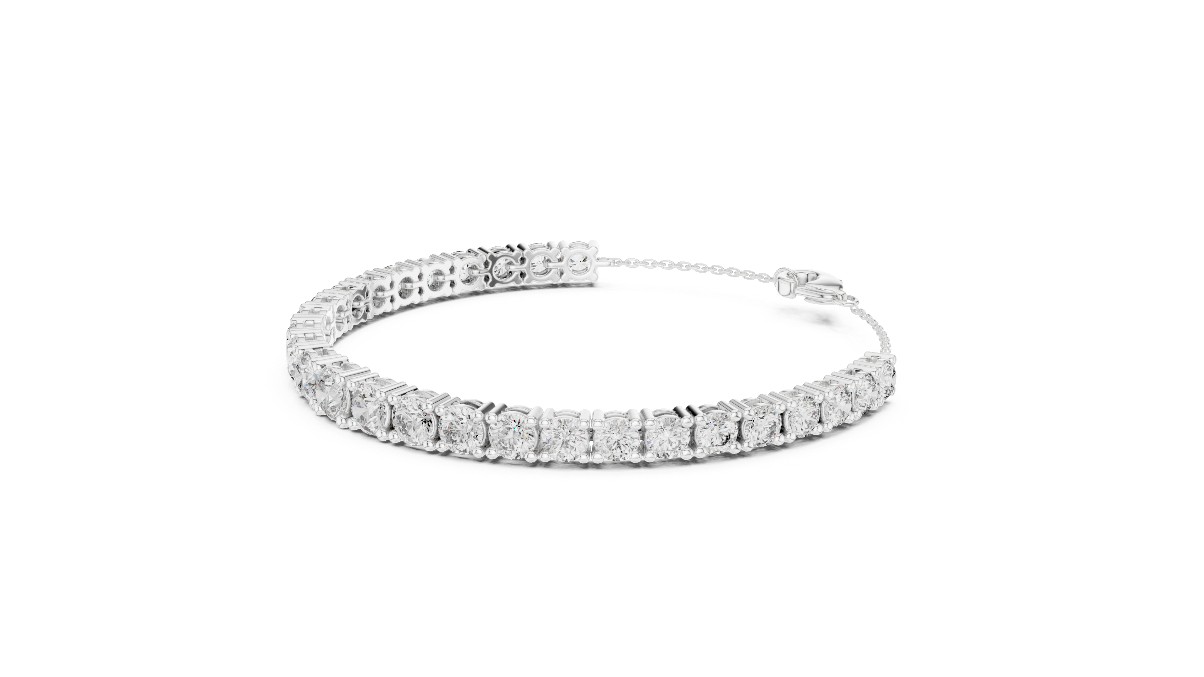 Graduated Round Lab Grown Diamond Line Bracelet