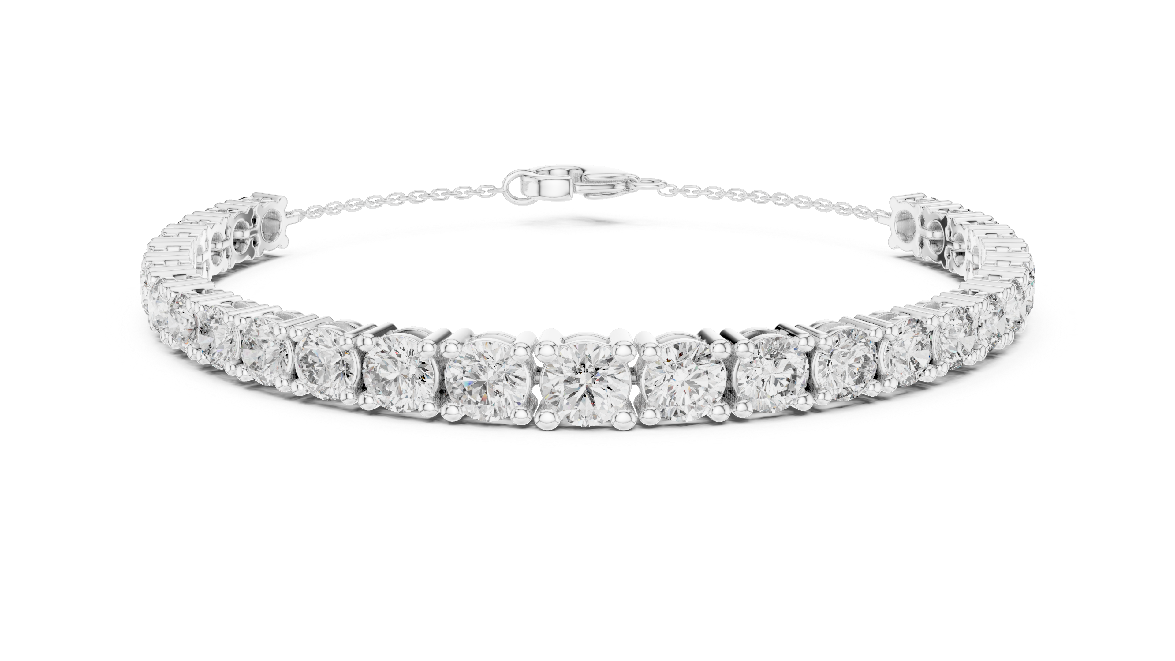 Graduated Round Lab Grown Diamond Line Bracelet