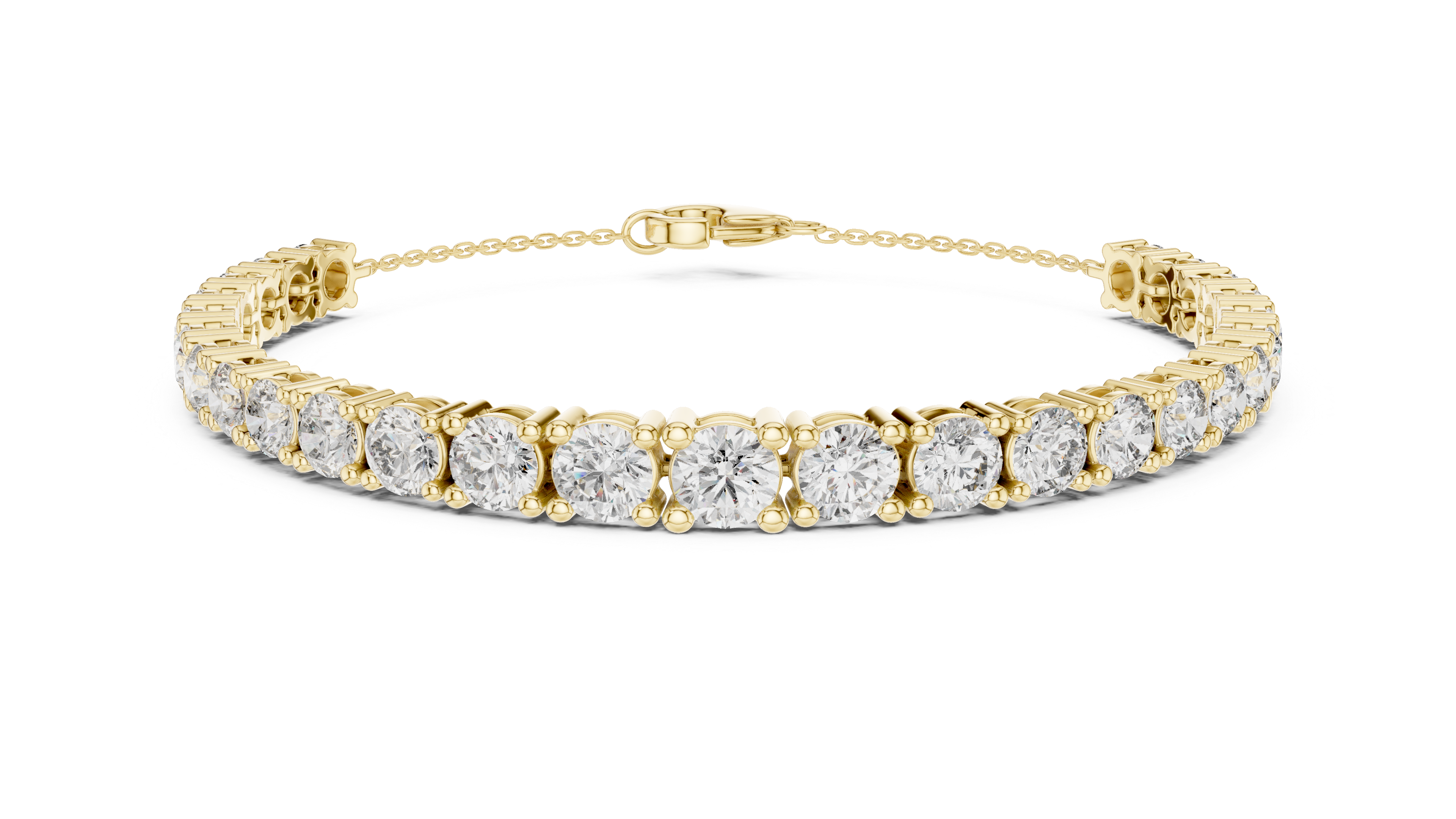 Graduated Round Lab Grown Diamond Line Bracelet