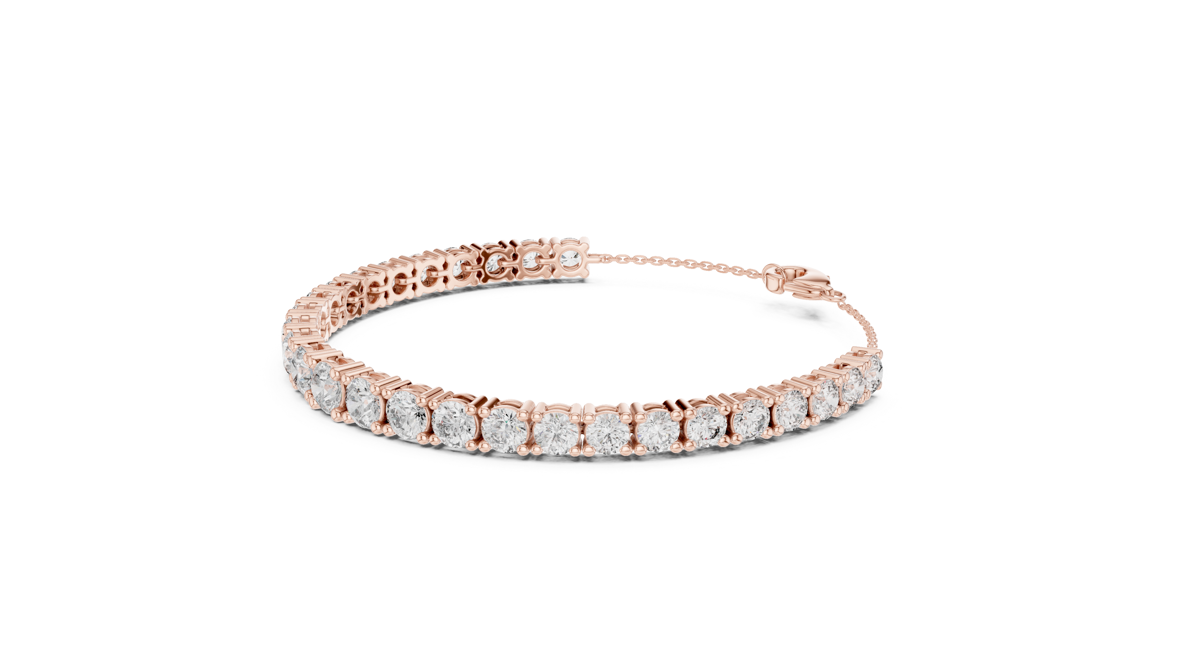 Graduated Round Lab Grown Diamond Line Bracelet