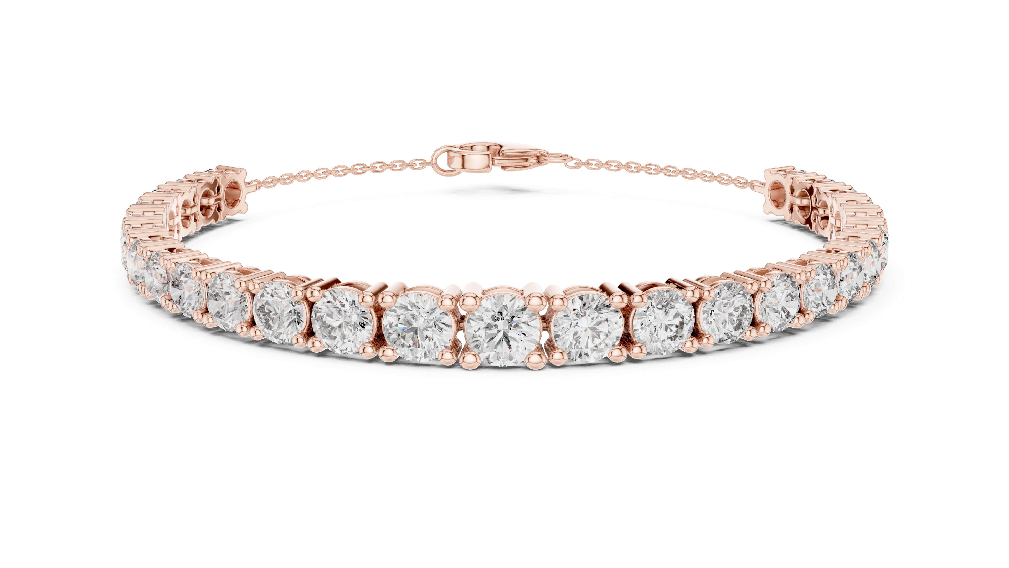 Graduated Round Lab Grown Diamond Line Bracelet