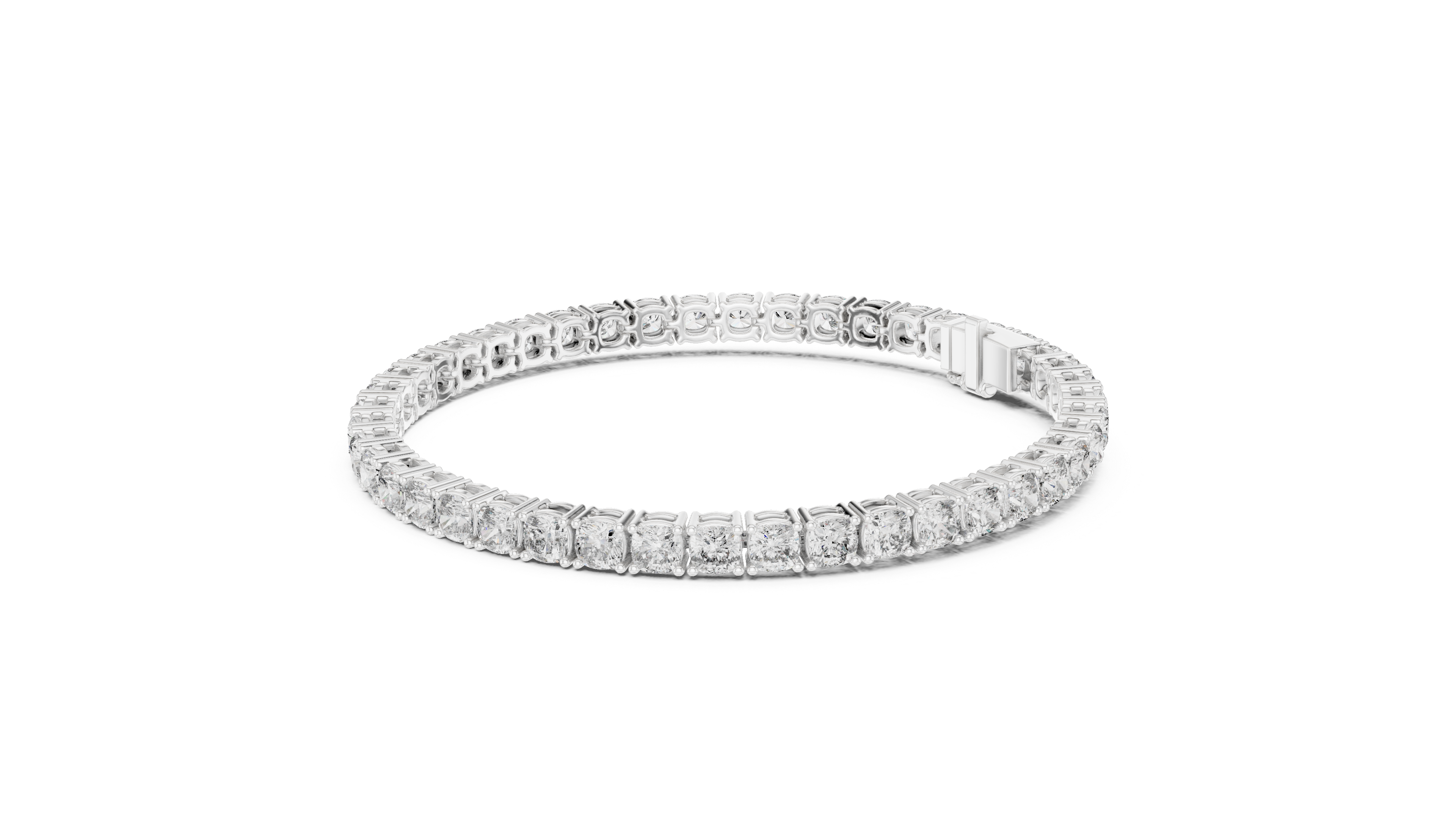 TESHA JEWELS 4.40ct cushion cut diamond tennis bracelet in rose gold