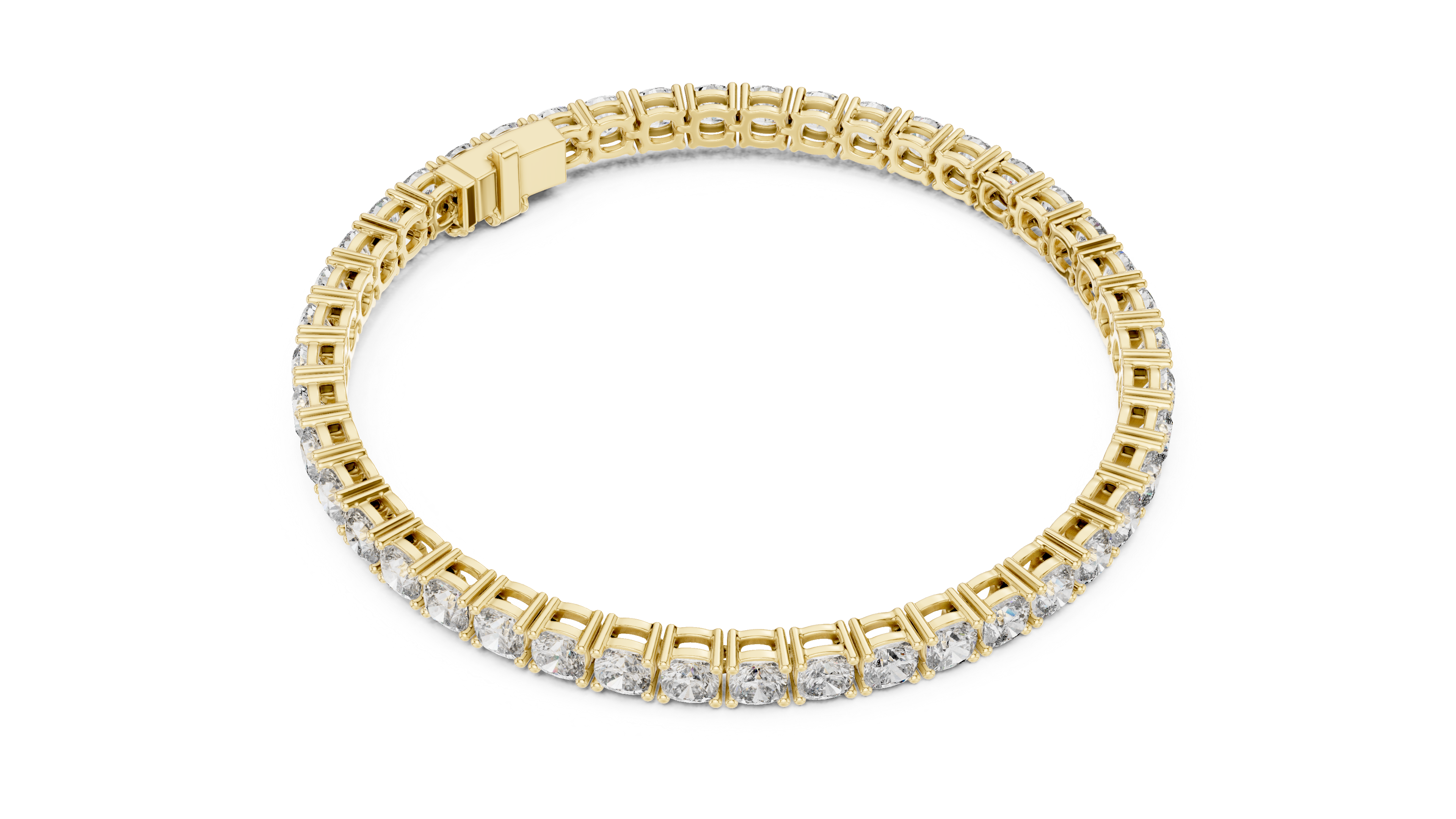 TESHA JEWELS 4.40ct cushion cut diamond tennis bracelet in rose gold