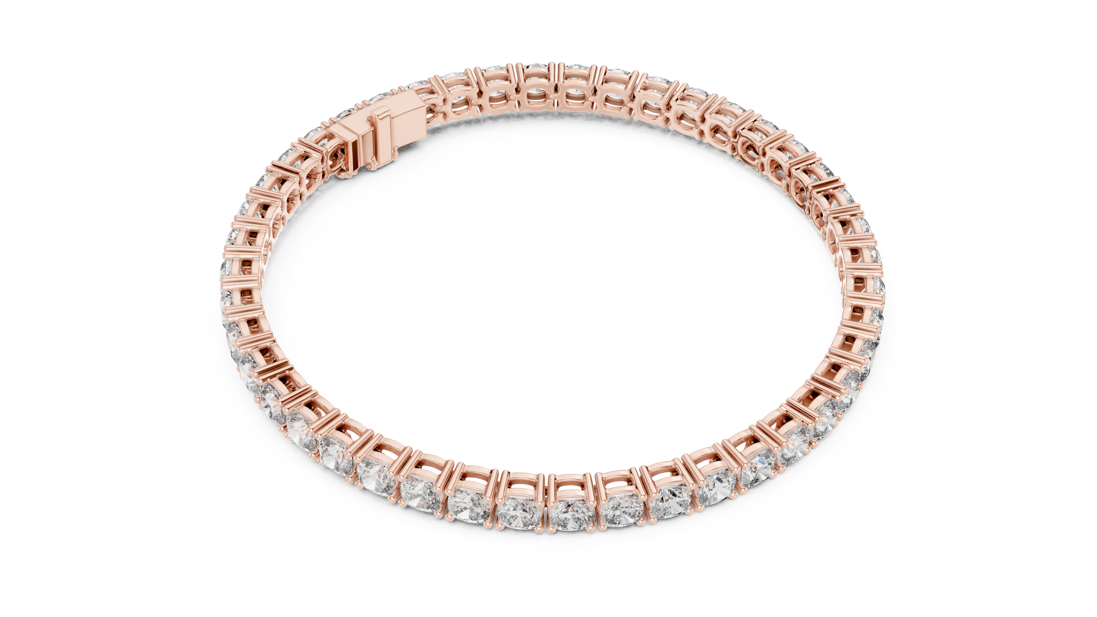 TESHA JEWELS 4.40ct cushion cut diamond tennis bracelet in rose gold