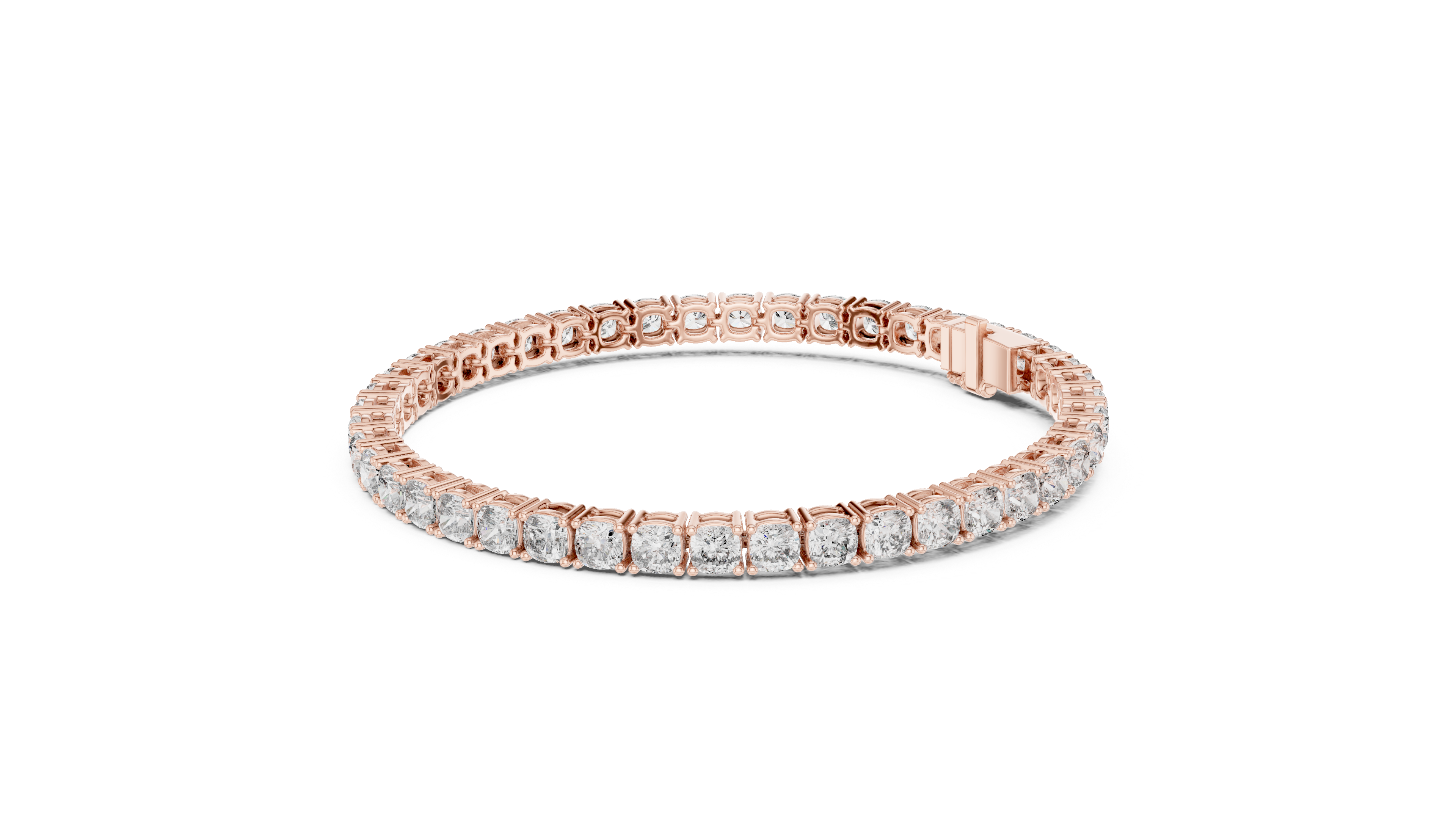 TESHA JEWELS 4.40ct cushion cut diamond tennis bracelet in rose gold