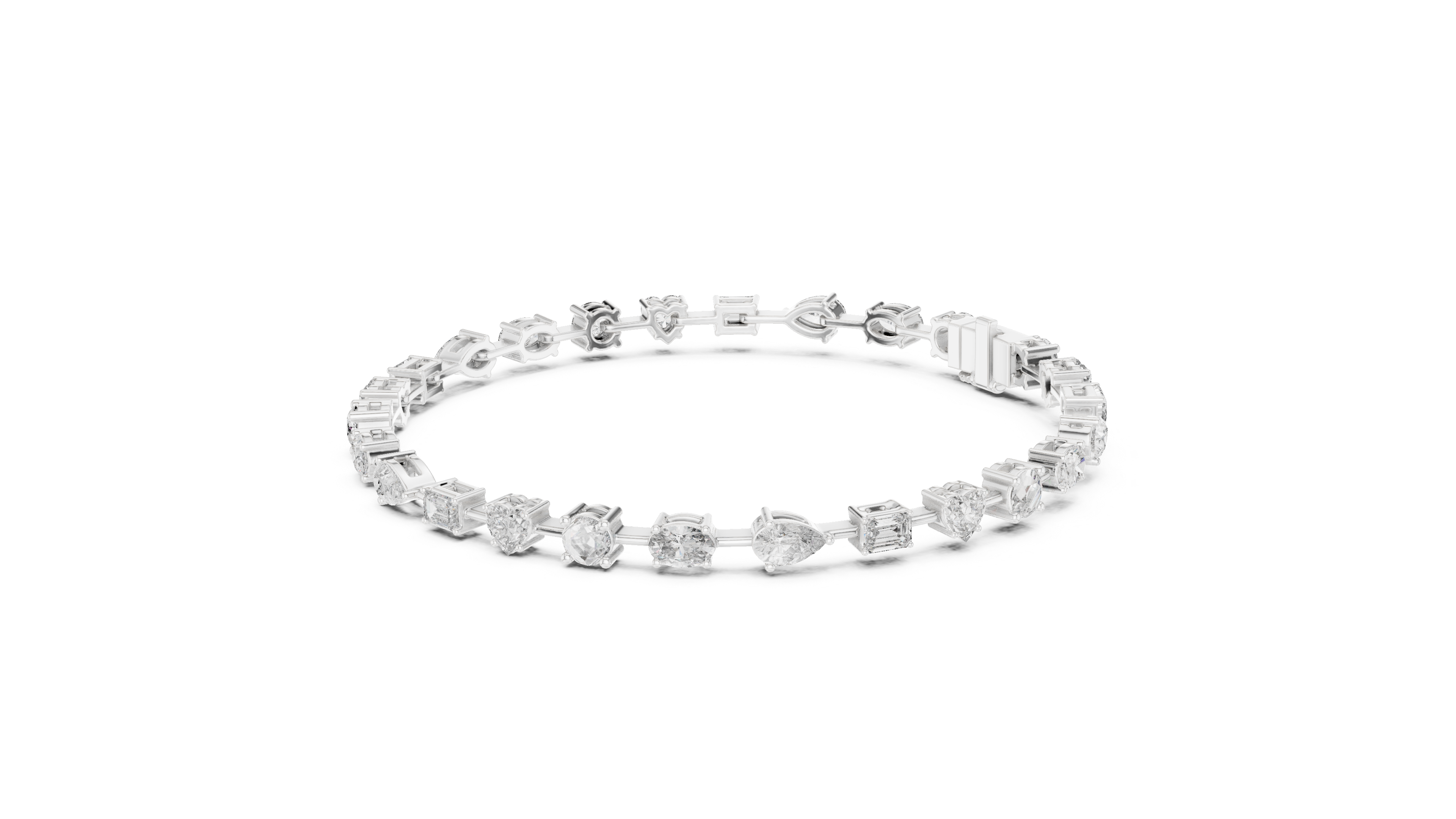 TESHA Multi-Shape Lab-Grown Diamond Tennis Bracelet