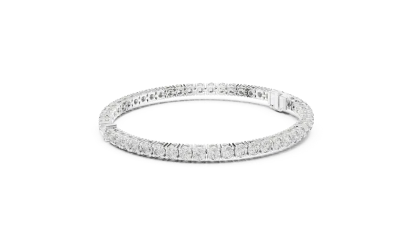 5.75ct round and pear diamond tennis bracelet in rose gold