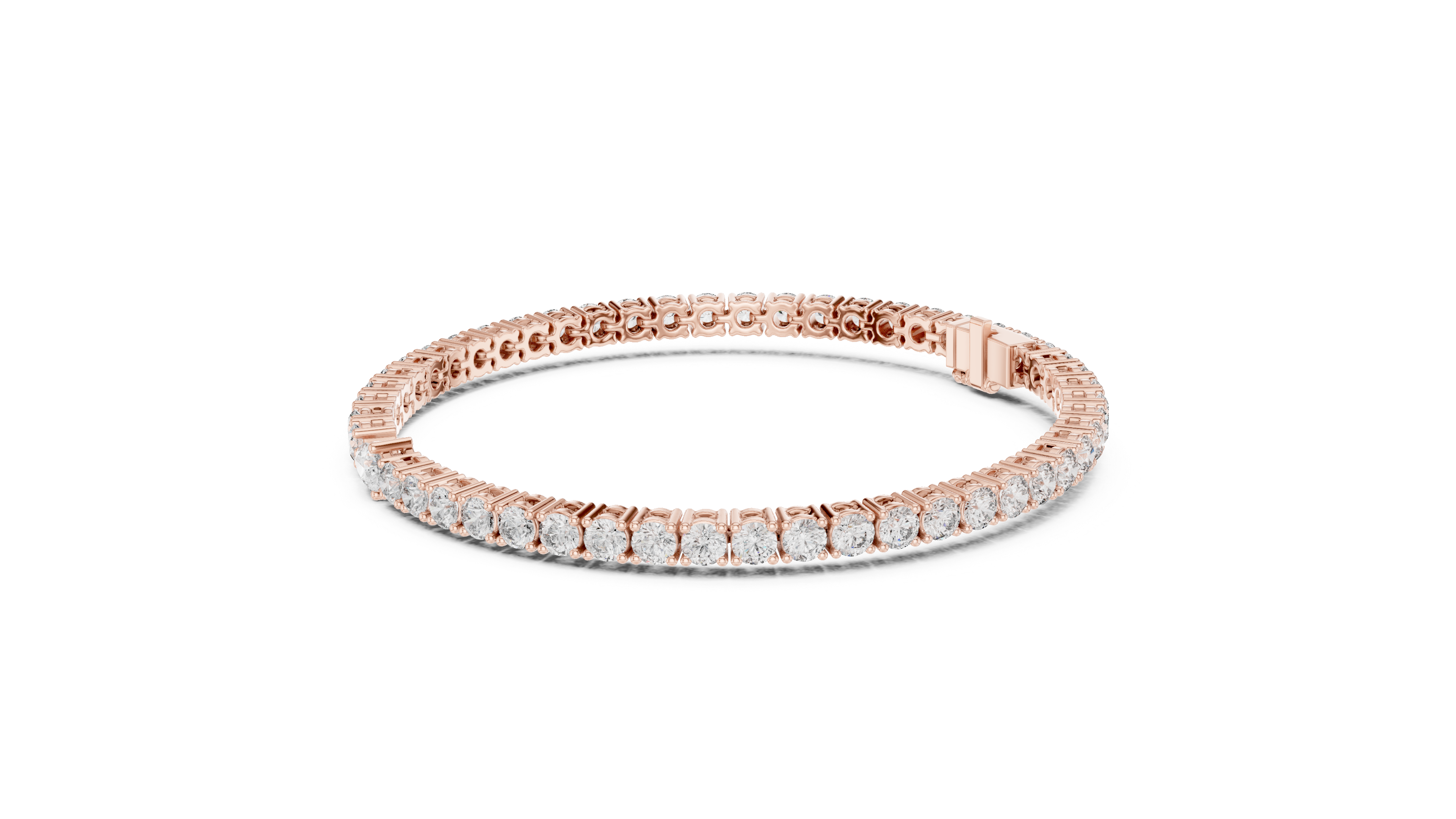 5.75ct round and pear diamond tennis bracelet in rose gold