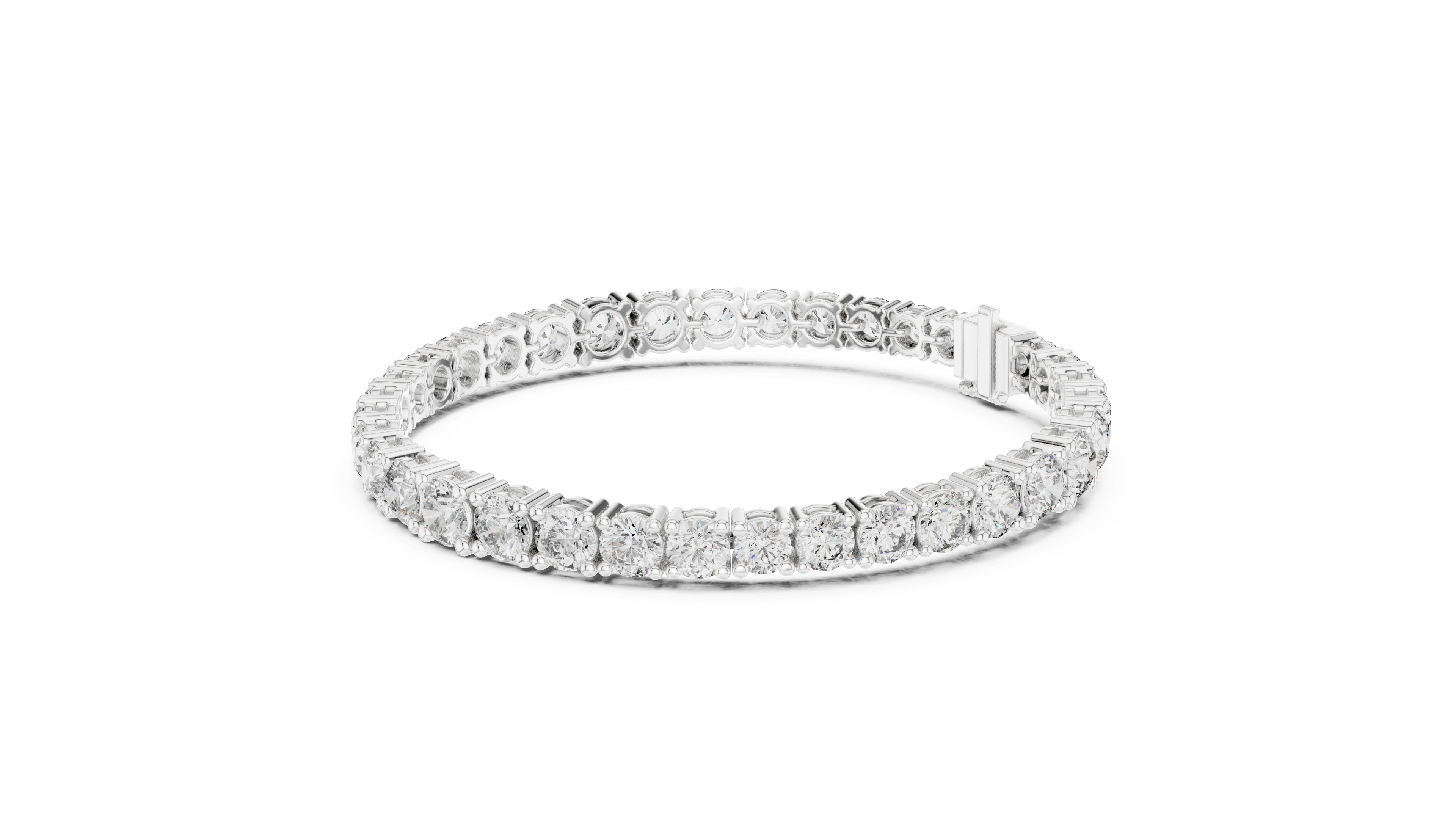 TESHA JEWELS Graduated Round Lab Grown Diamond Tennis Bracelet in 18K Rose Gold