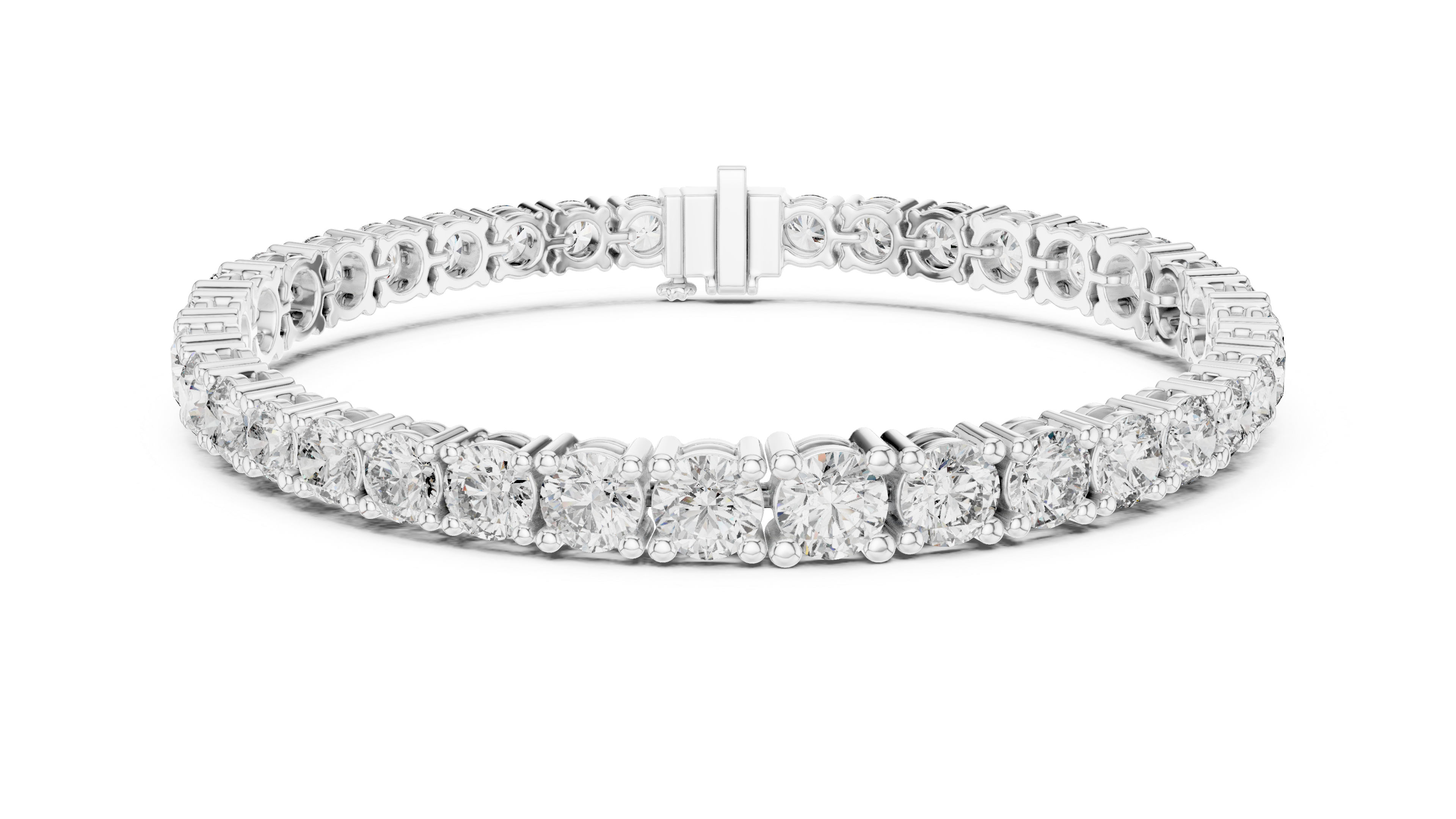 TESHA JEWELS Graduated Round Lab Grown Diamond Tennis Bracelet in 18K Rose Gold