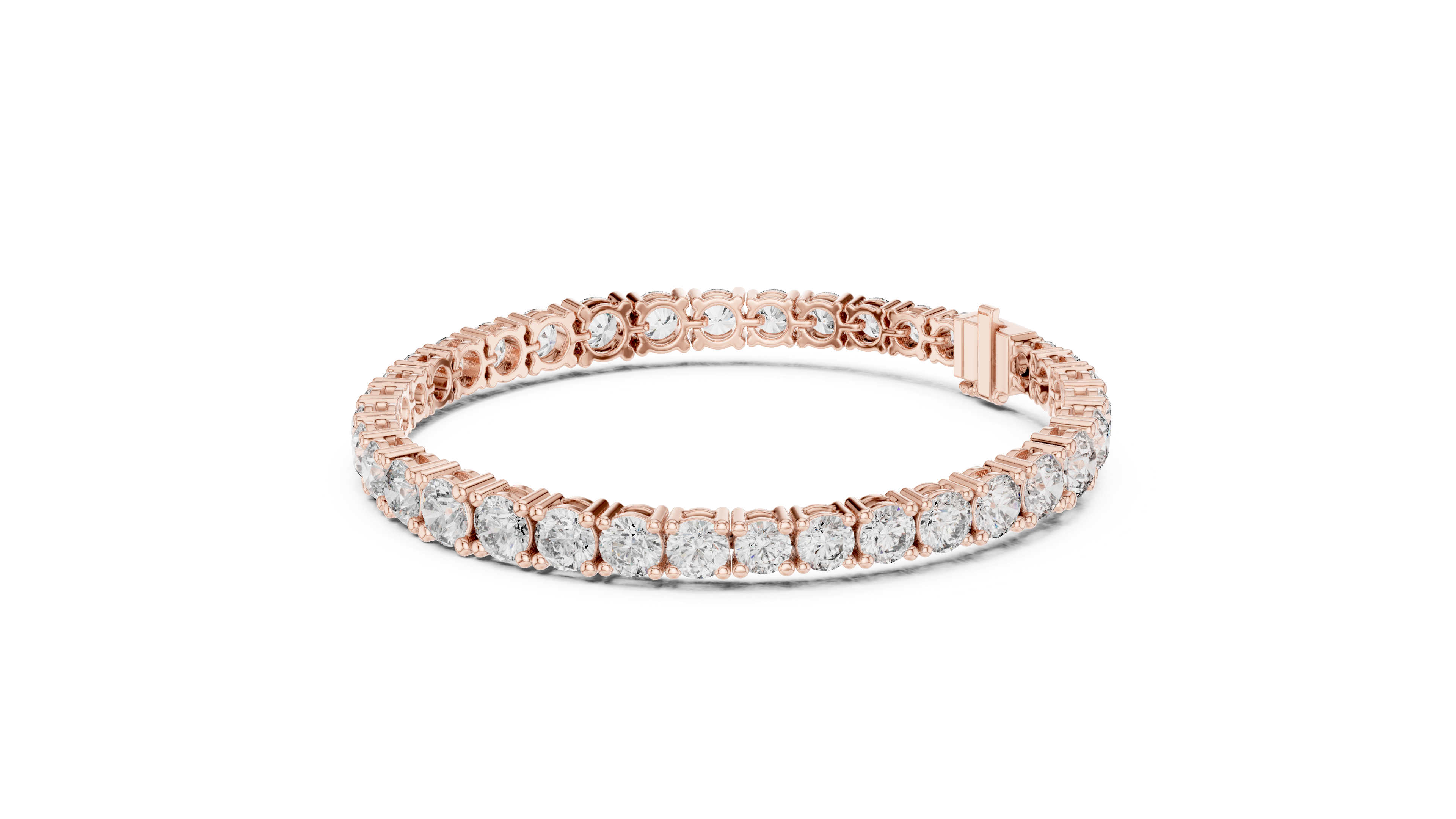 TESHA JEWELS Graduated Round Lab Grown Diamond Tennis Bracelet in 18K Rose Gold