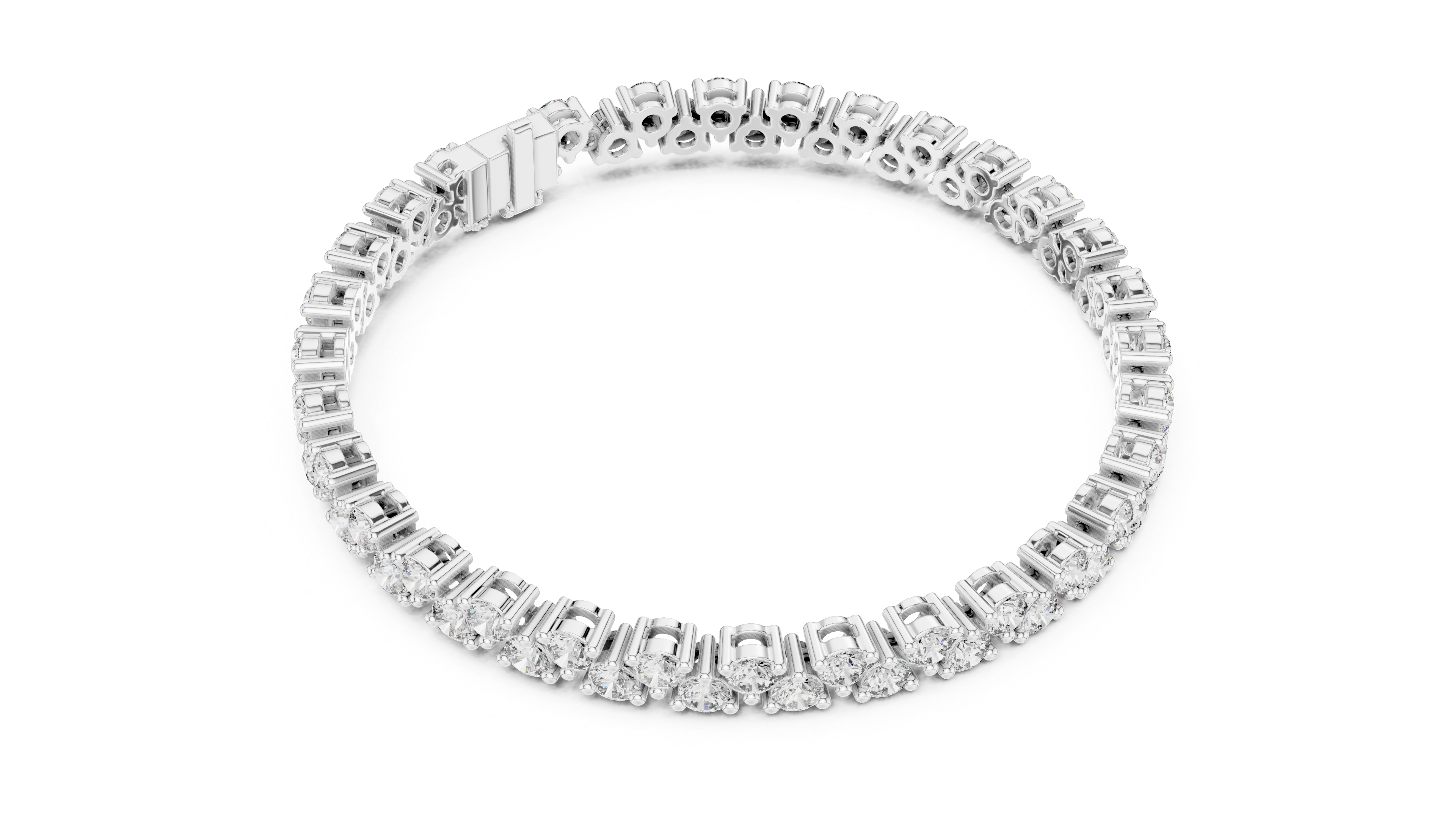 Round Diamond Collet Tennis Bracelet