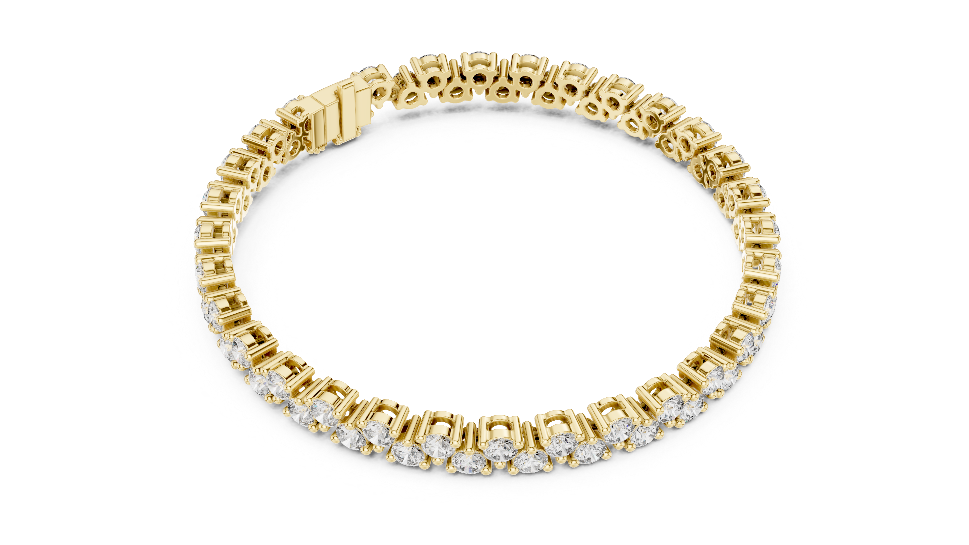 Round Diamond Collet Tennis Bracelet