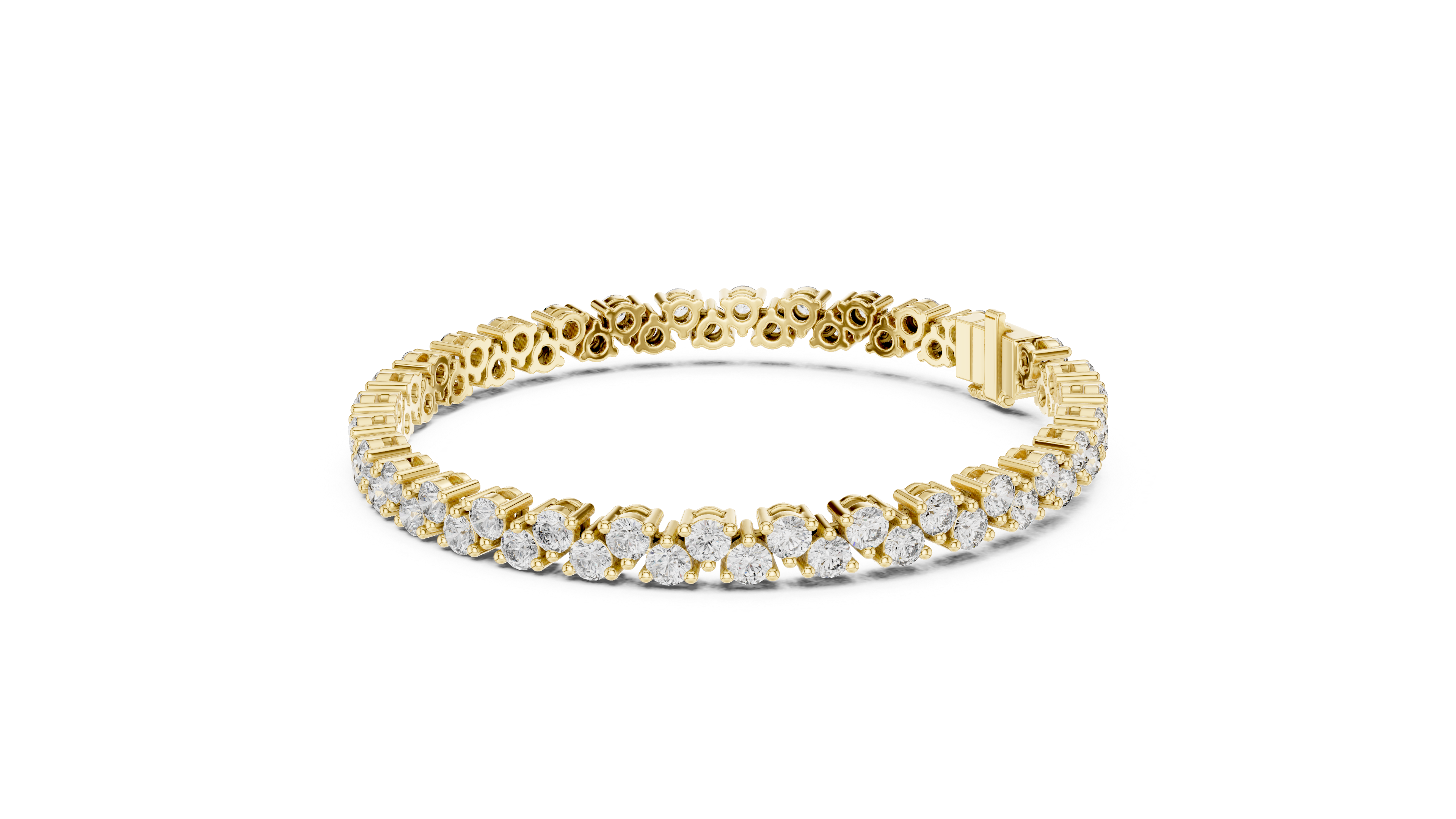 Round Diamond Collet Tennis Bracelet