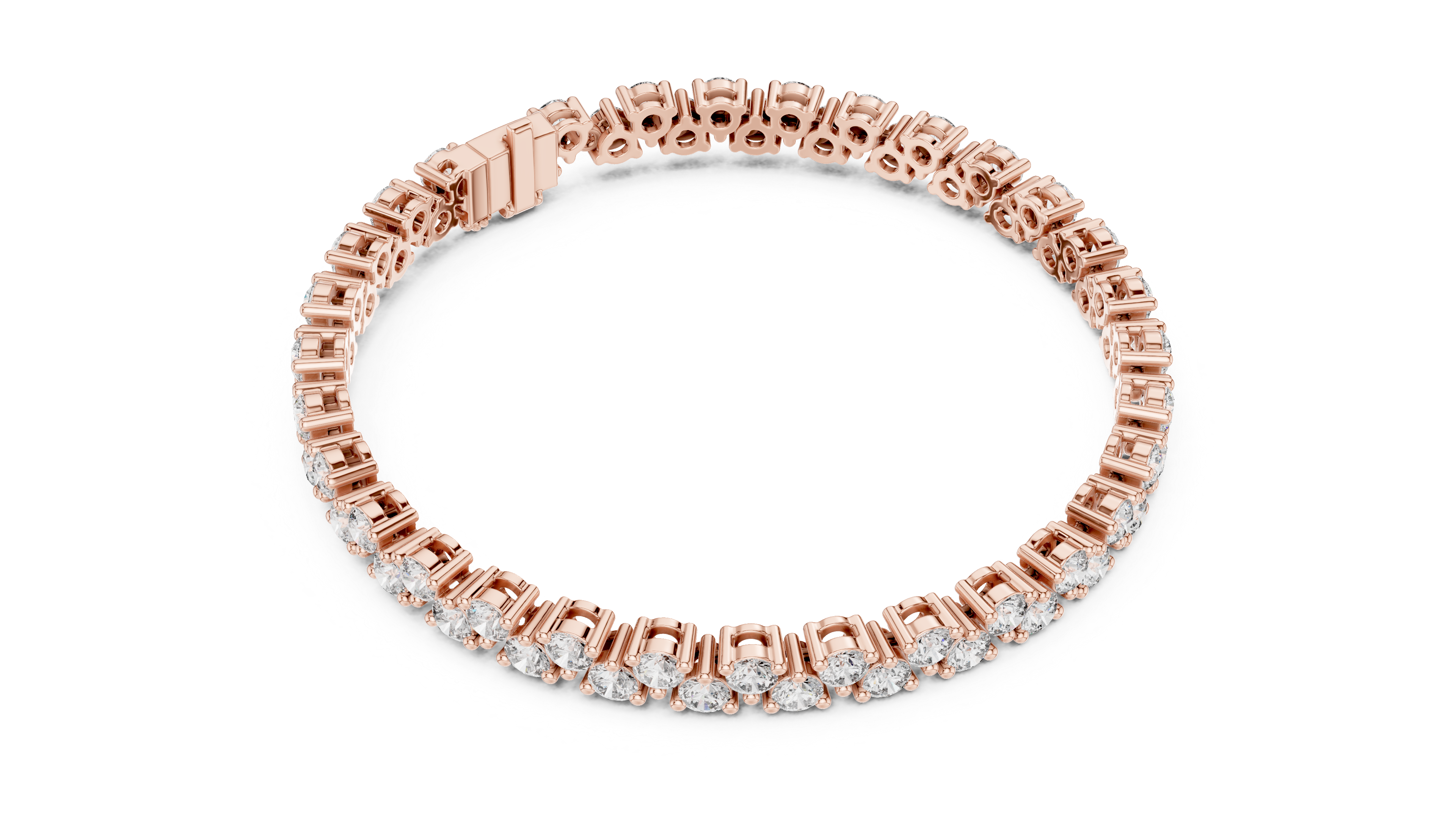 Round Diamond Collet Tennis Bracelet
