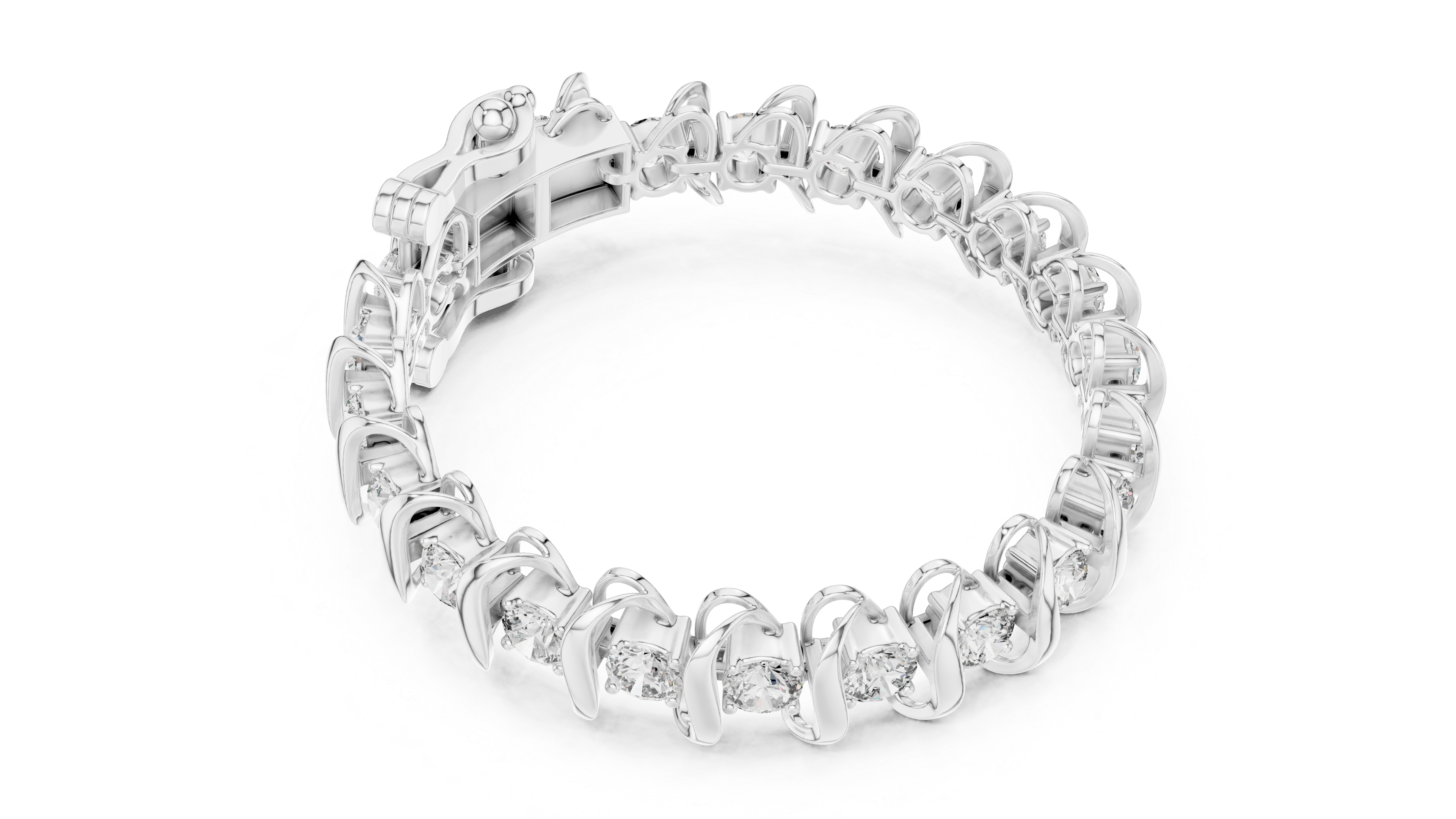 TESHA JEWELS 11.00ct sculptural round diamond bracelet in rose gold