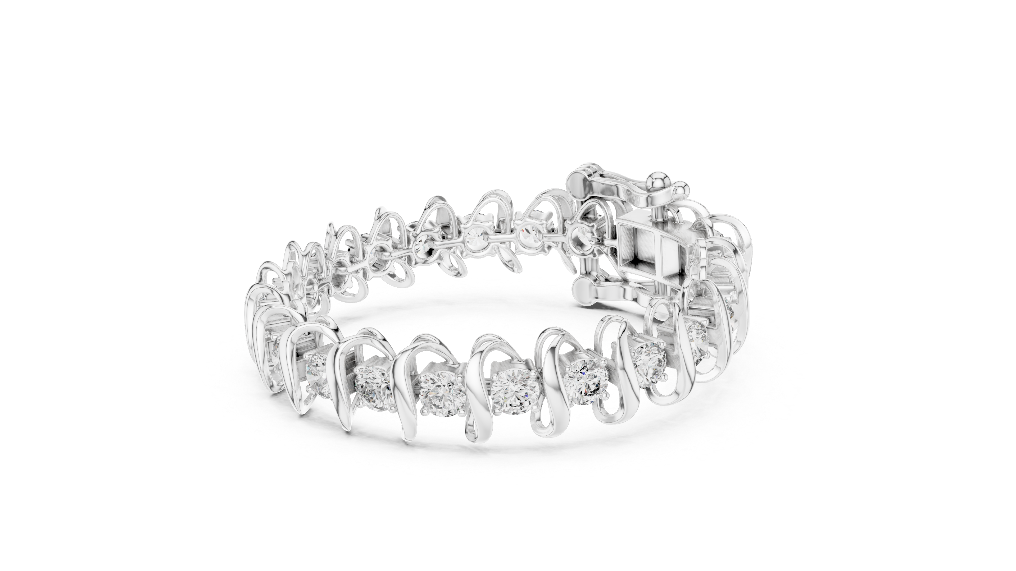 TESHA JEWELS 11.00ct sculptural round diamond bracelet in rose gold