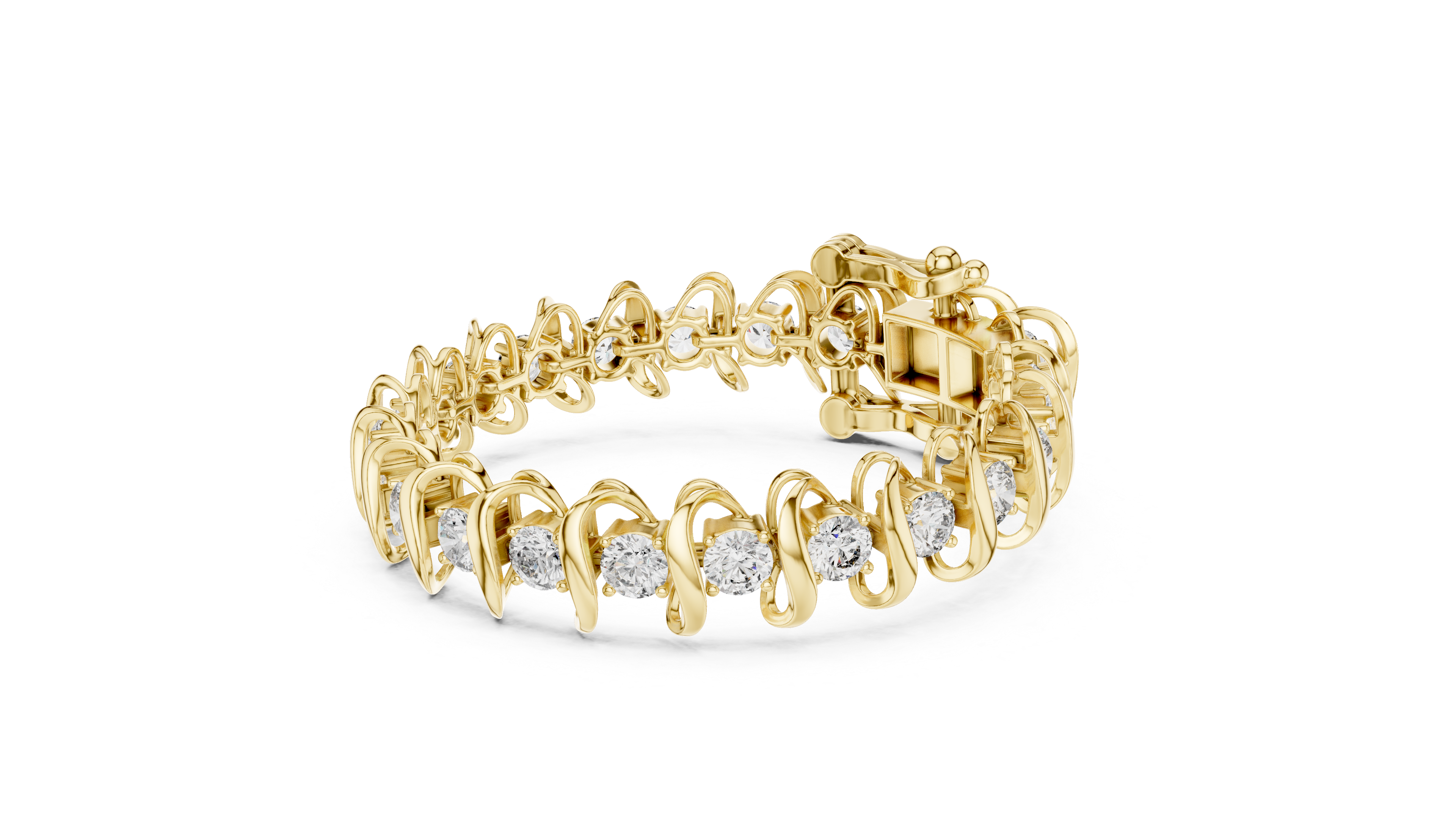 TESHA JEWELS 11.00ct sculptural round diamond bracelet in rose gold