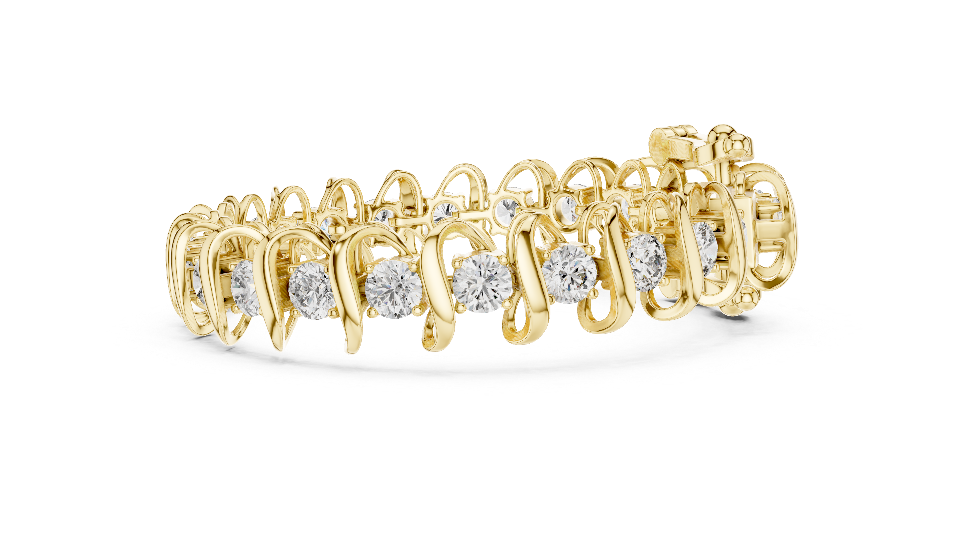 TESHA JEWELS 11.00ct sculptural round diamond bracelet in rose gold