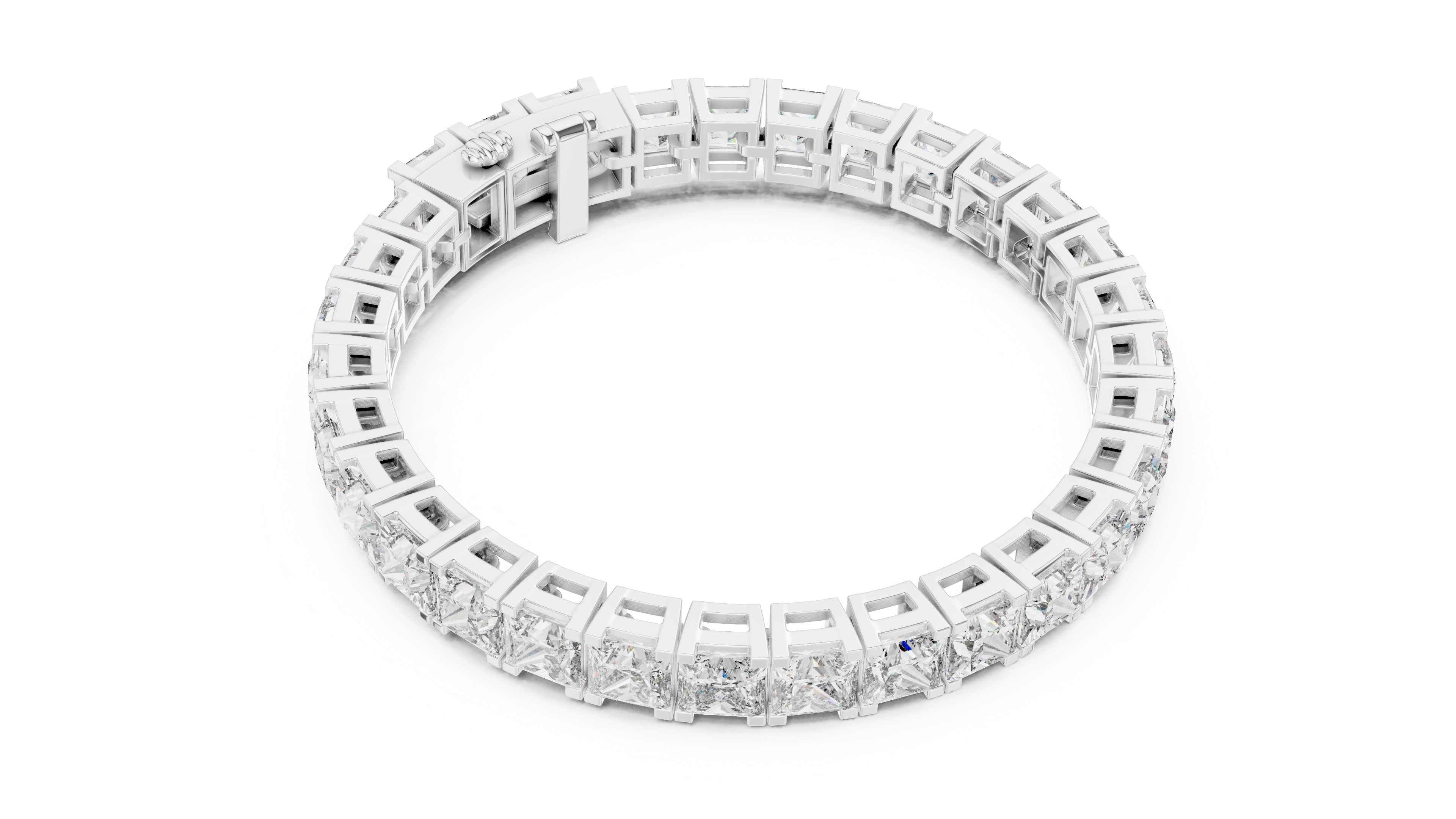 Princess Cut Diamond Tennis Bracelet