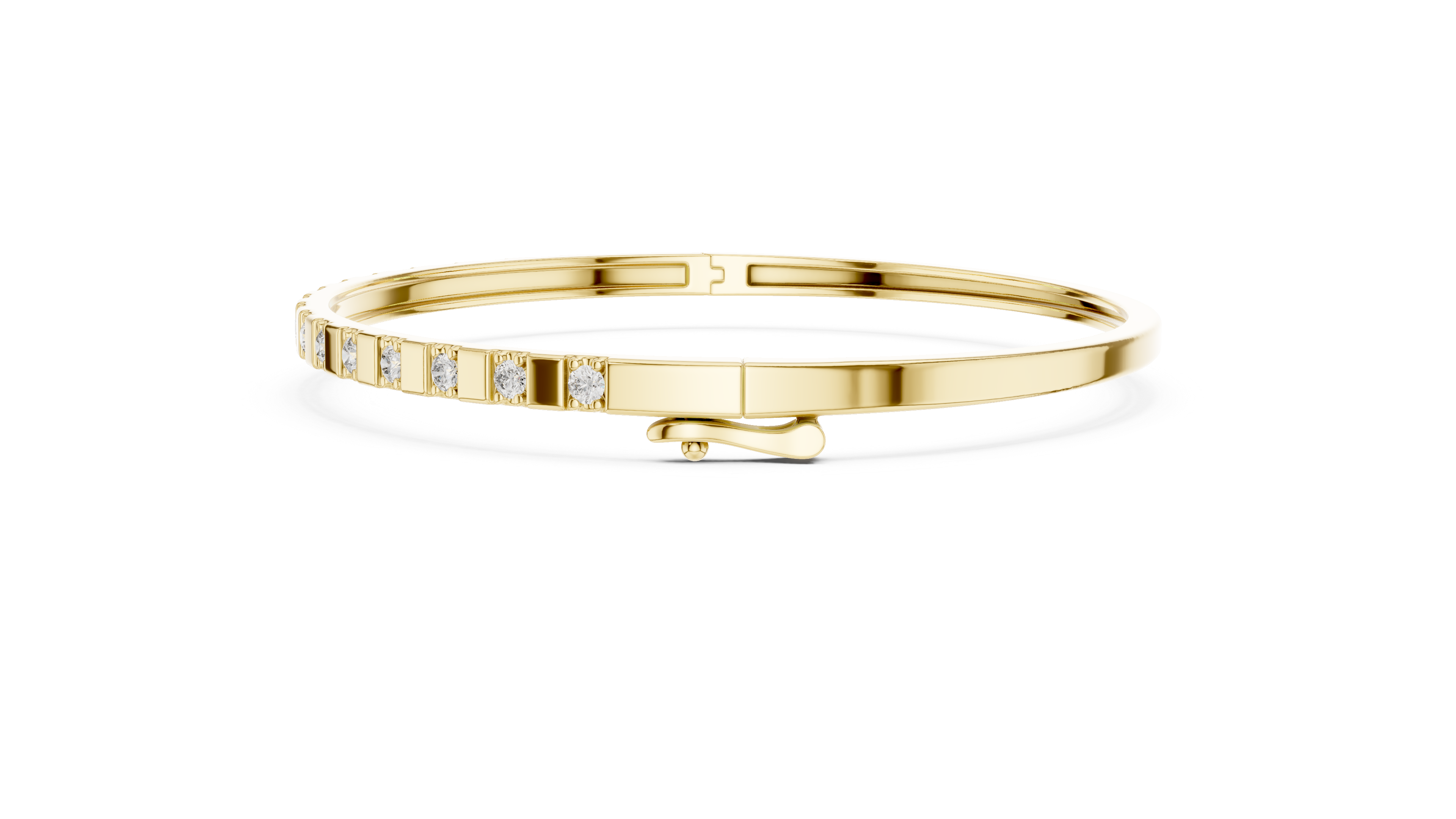 Geometric Round Diamond Bangle