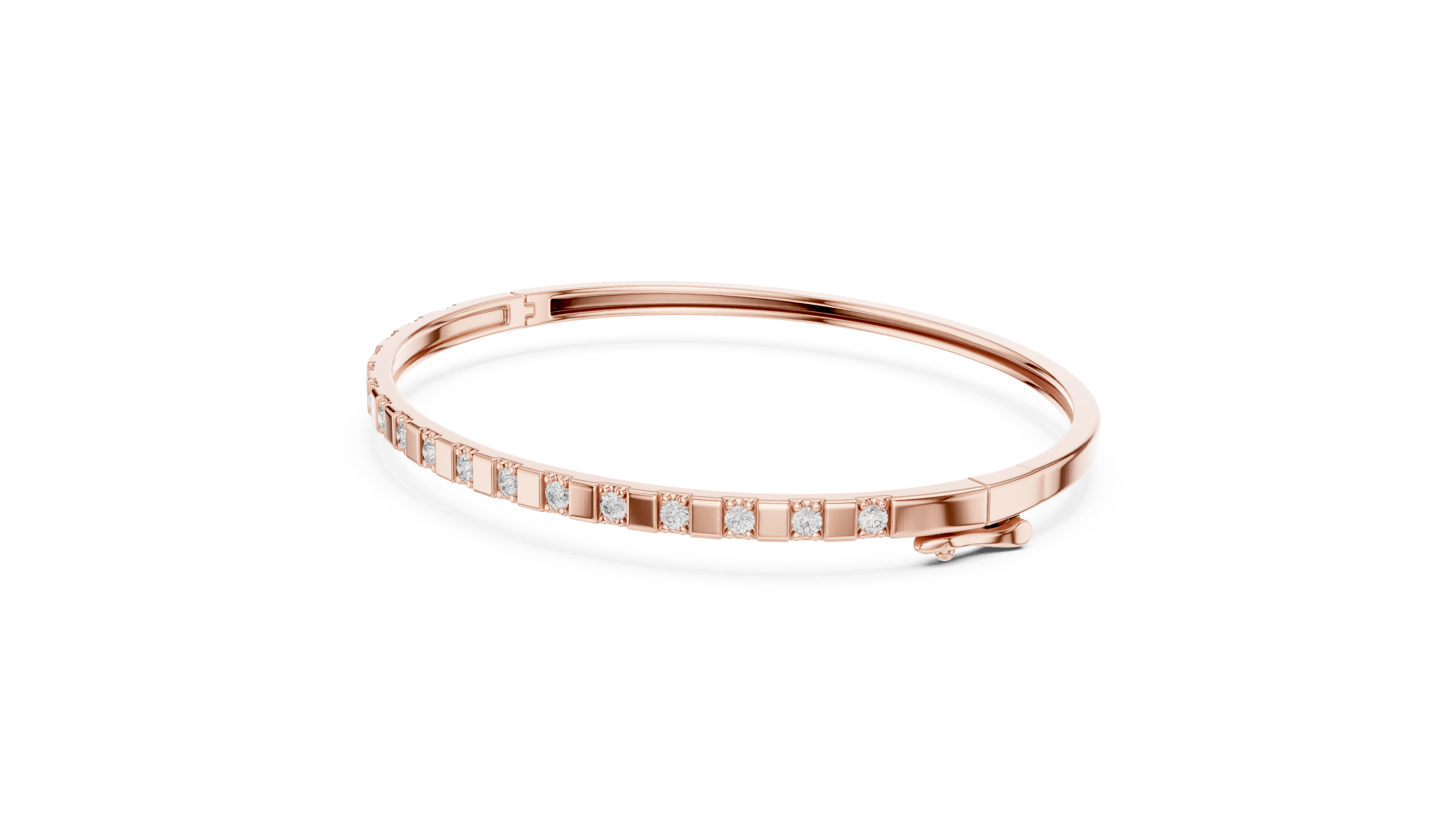 Geometric Round Diamond Bangle