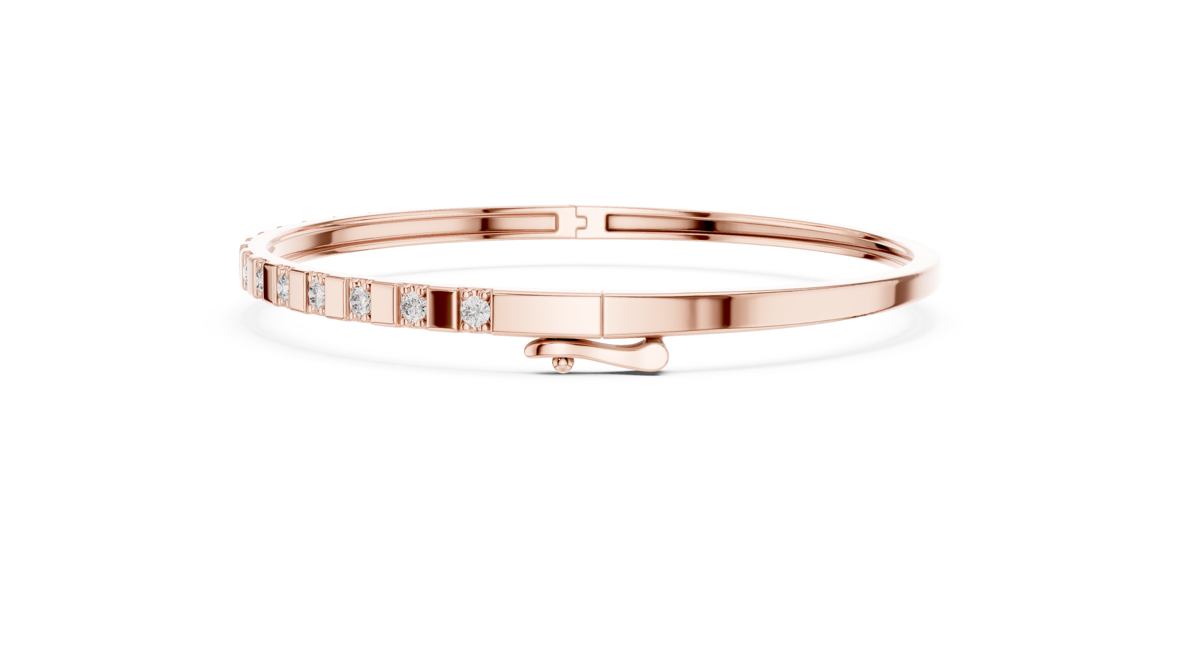 Geometric Round Diamond Bangle