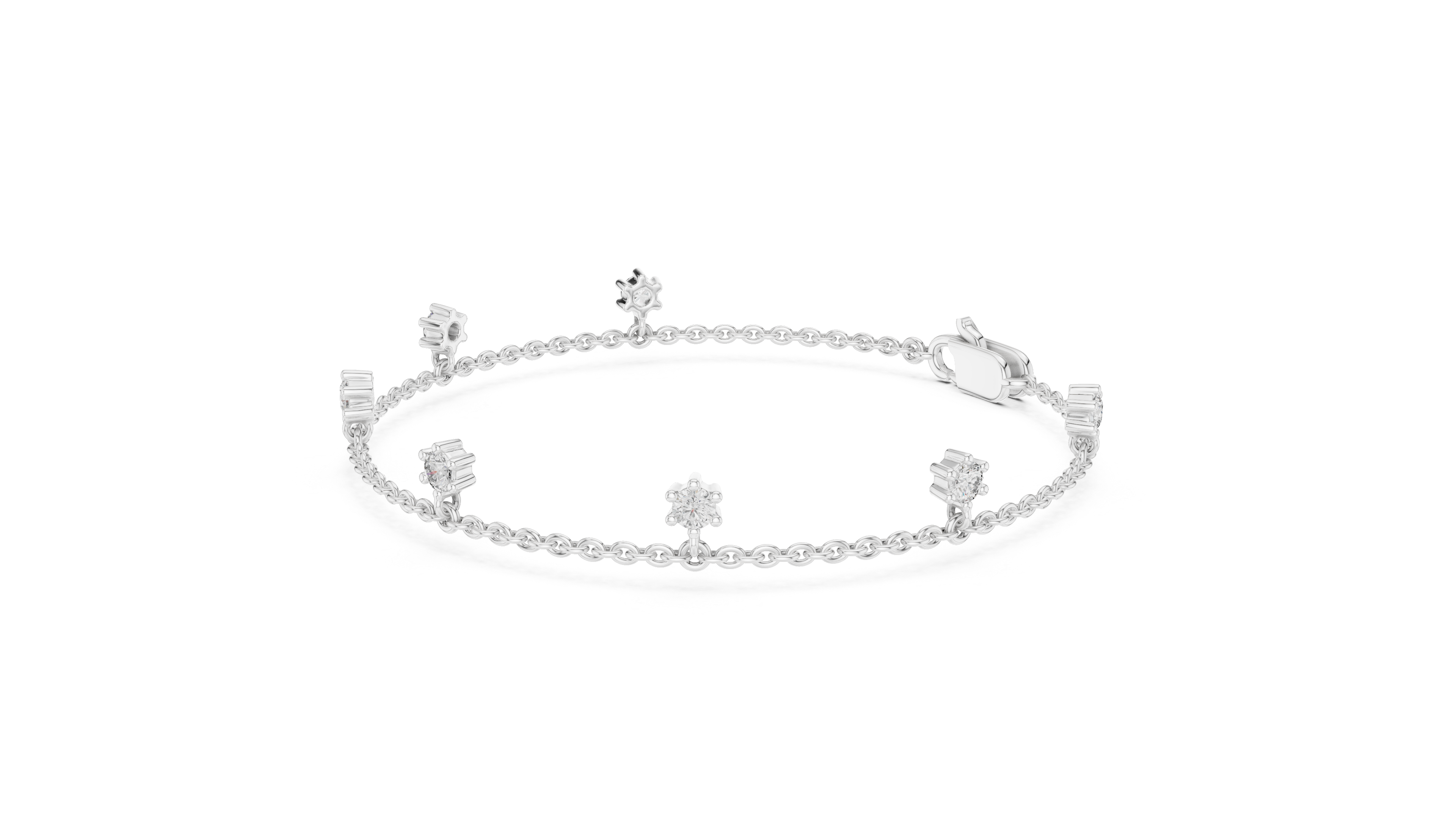 TESHA JEWELS 0.77ct round diamond station chain bracelet in rose gold