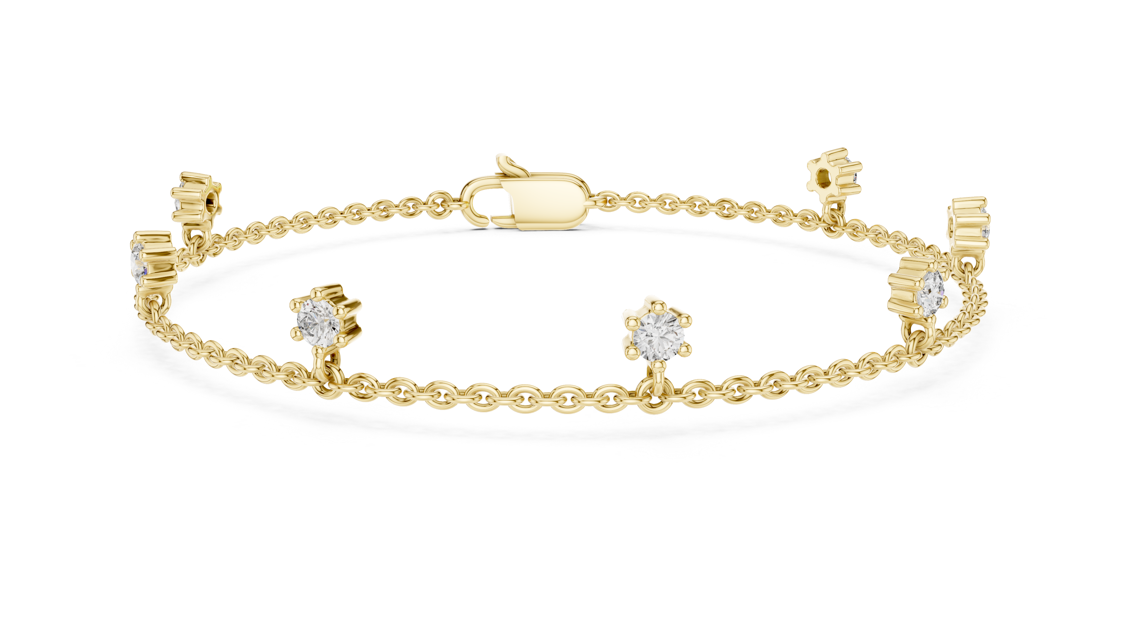 TESHA JEWELS 0.77ct round diamond station chain bracelet in rose gold