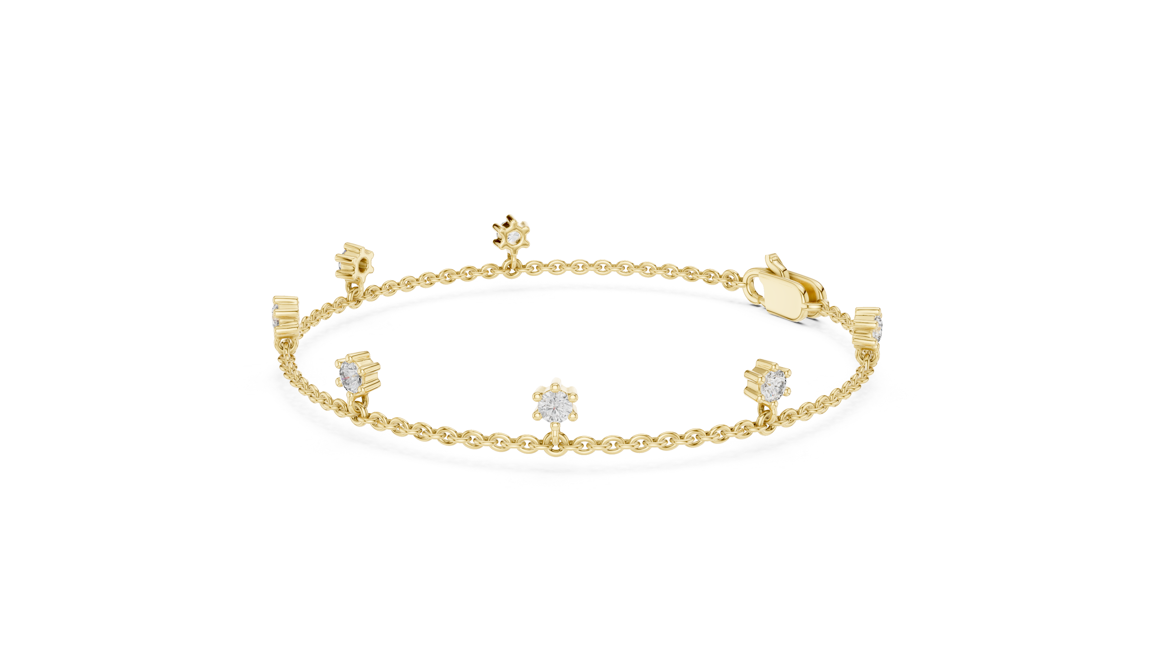 TESHA JEWELS 0.77ct round diamond station chain bracelet in rose gold