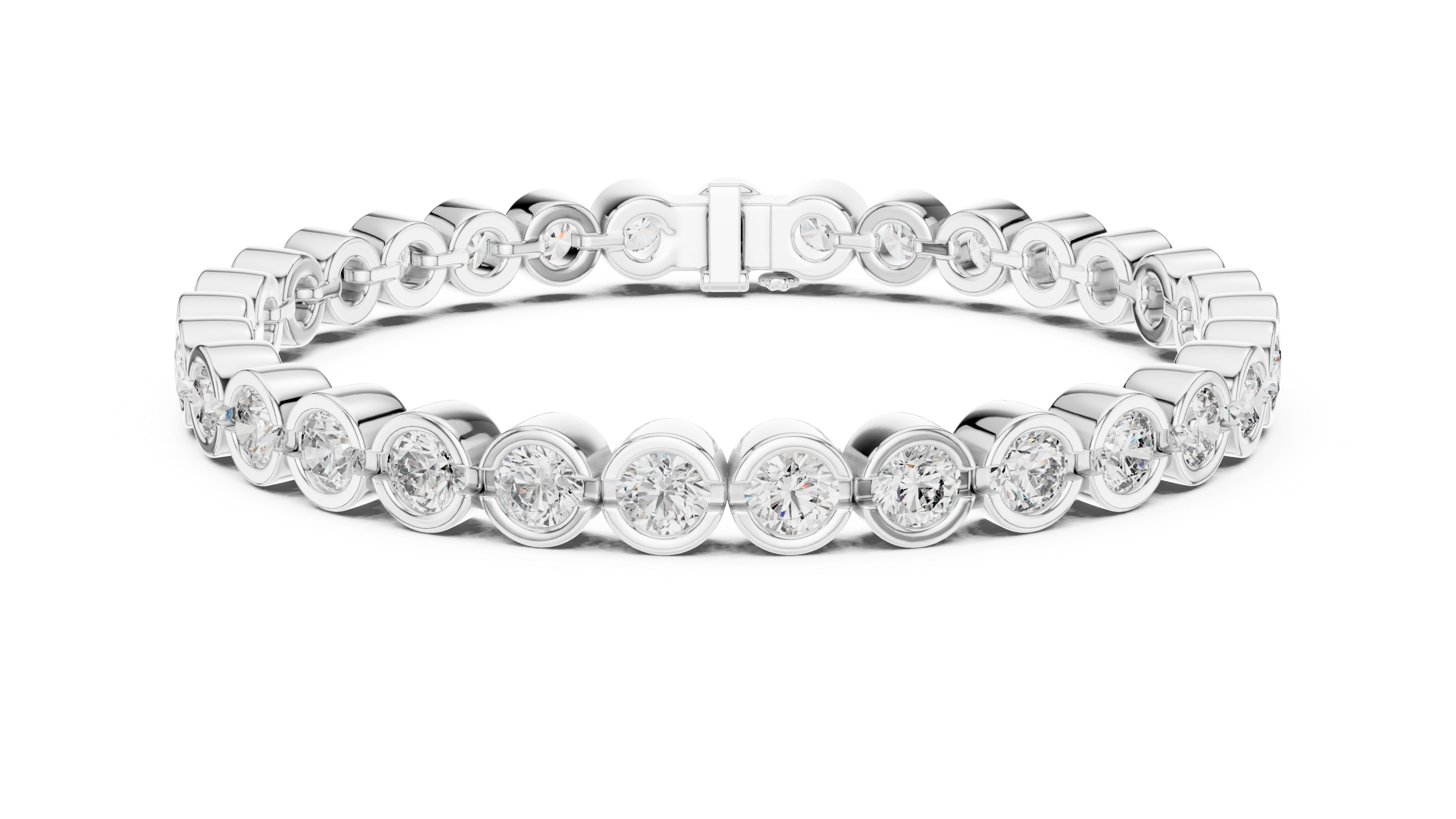 Oval, Pear & Emerald Diamond Tennis Bracelet