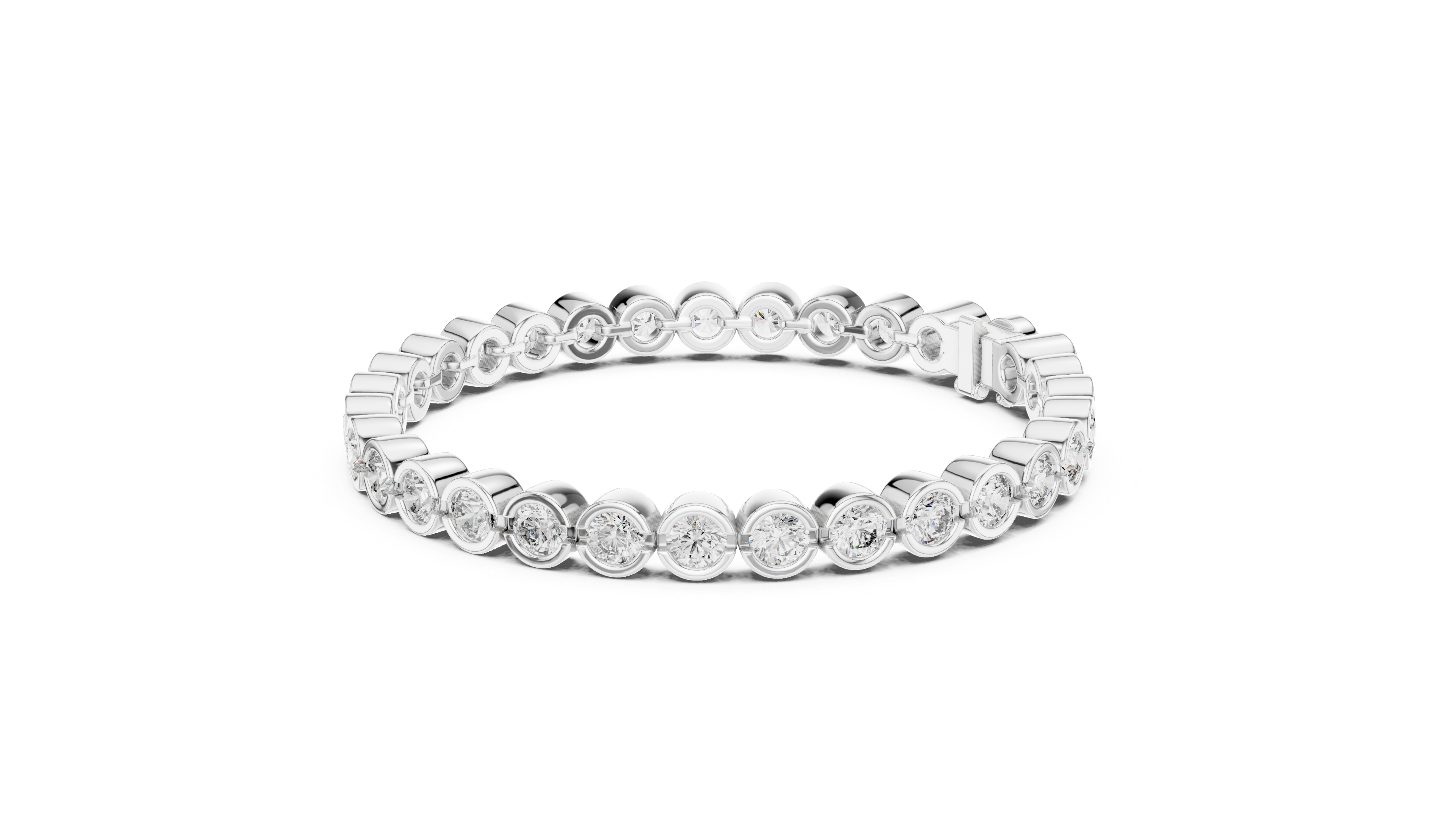Oval, Pear & Emerald Diamond Tennis Bracelet