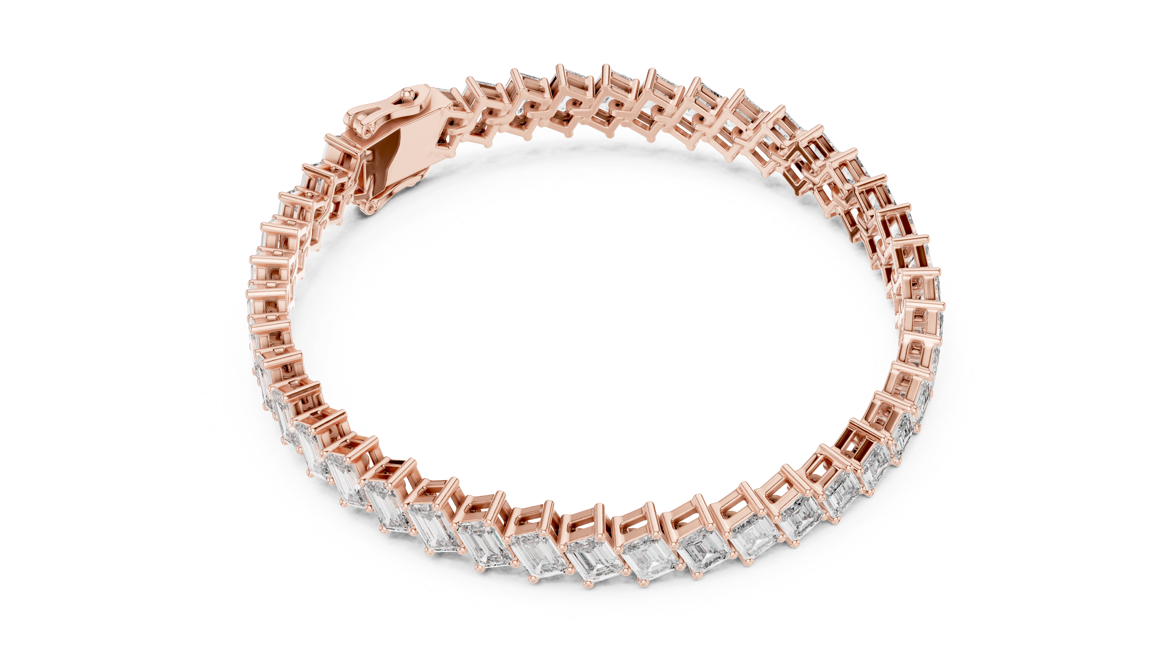 Emerald Cut Diamond Tennis Bracelet