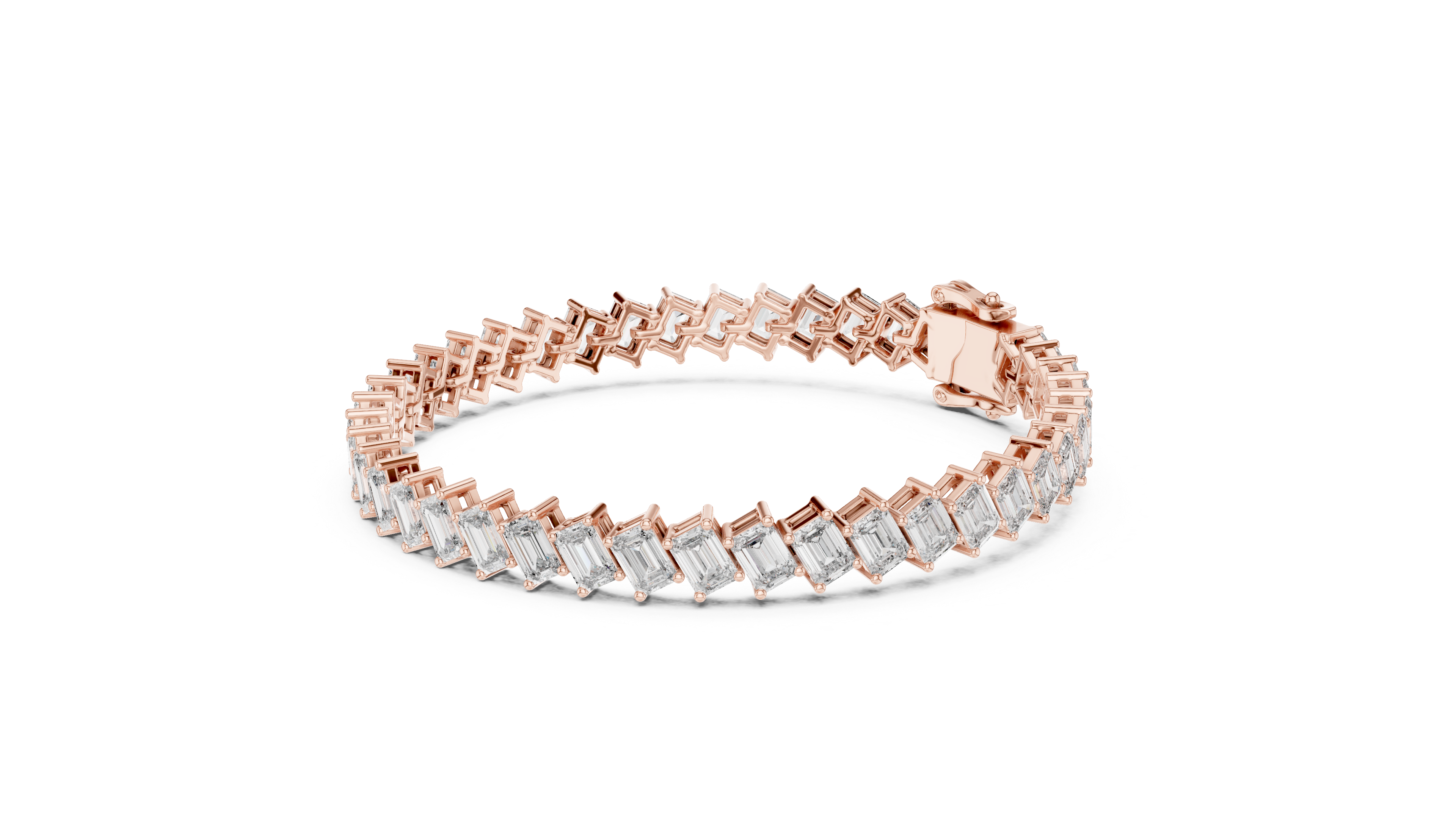 Emerald Cut Diamond Tennis Bracelet