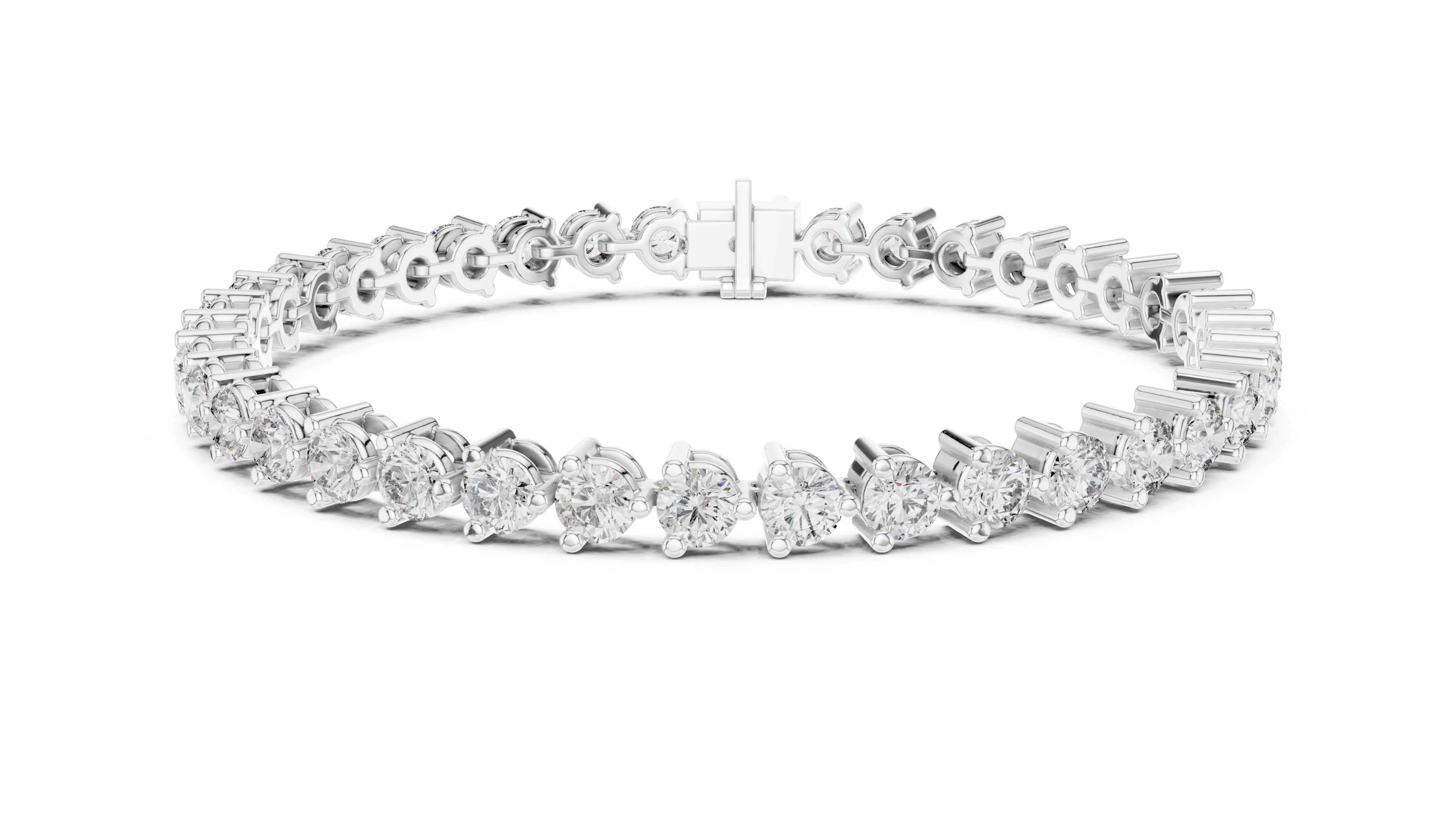 TESHA JEWELS round diamond tennis bracelet in rose gold