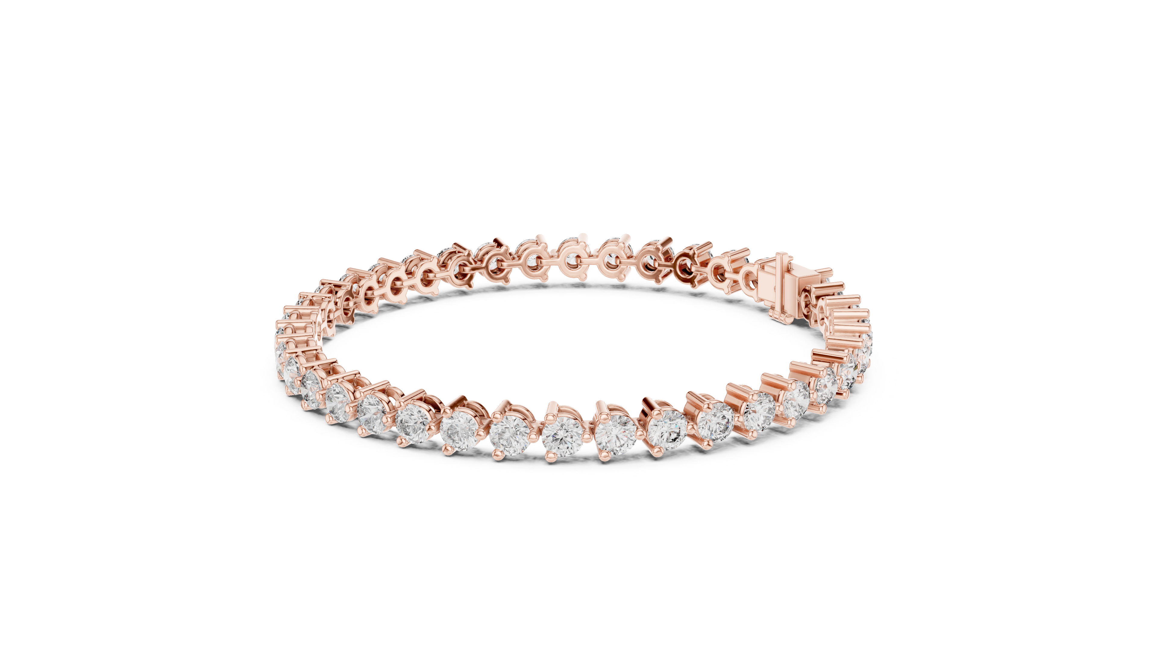 TESHA JEWELS round diamond tennis bracelet in rose gold